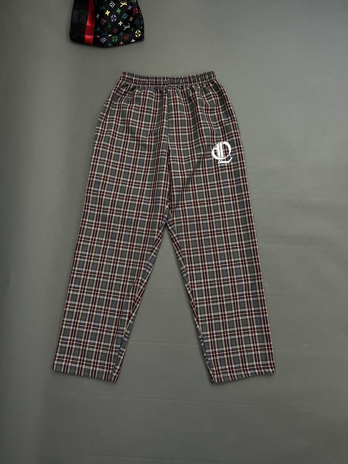 Japanese Brand OUTLAW Designer Embroidered Tartan Pants Size US 33 - 1 Thumbnail