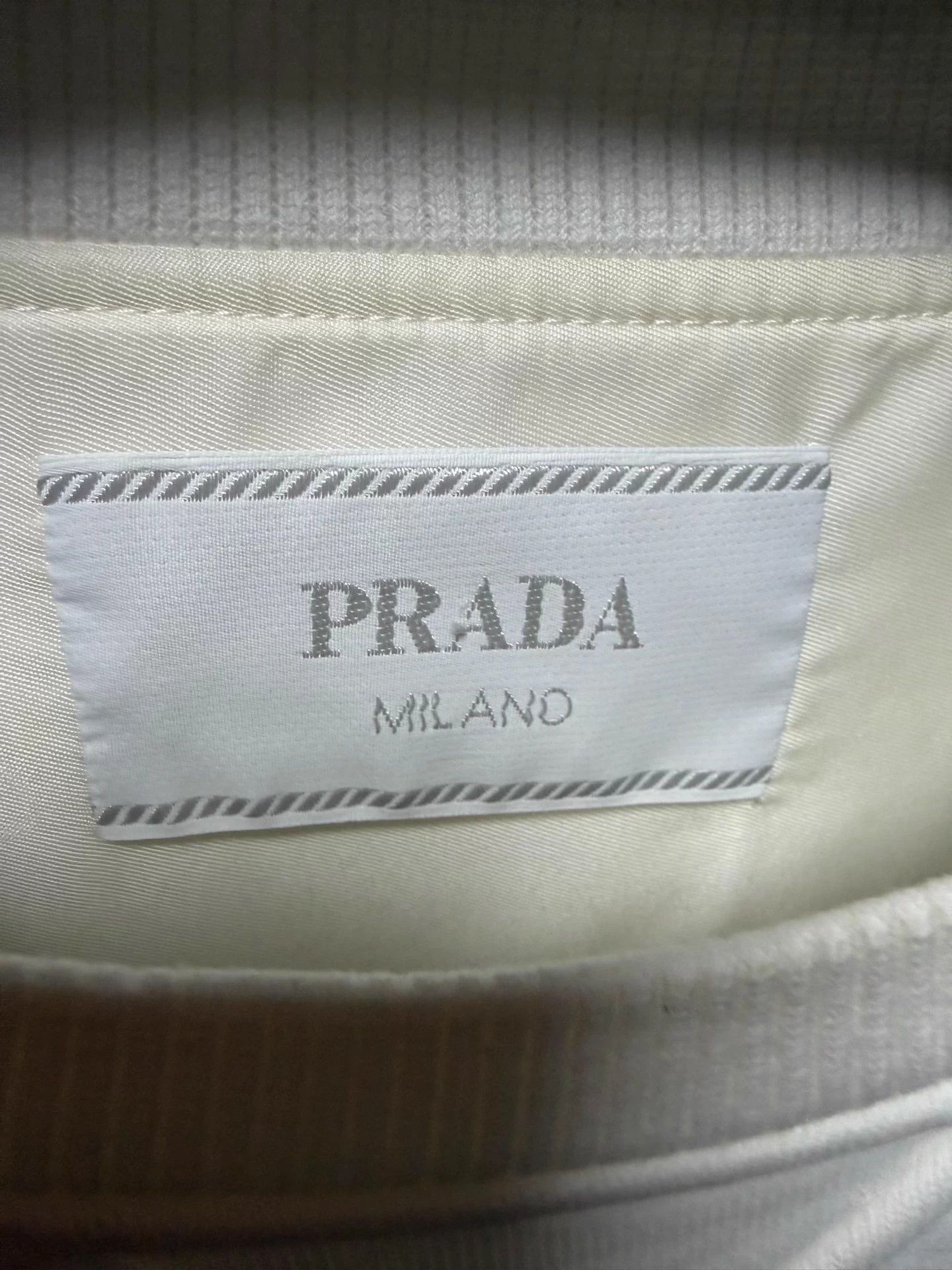Prada Prada White Logo Crewneck Sweatshirt L Size US L / EU 52-54 / 3 - 3 Thumbnail