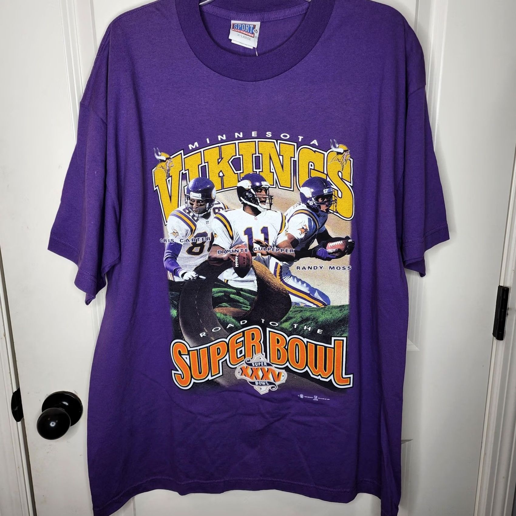 Vintage Vintage Sport Attack Minnesota Vikings Shirt Mens XL Purple Super Bowl XXXV Tee Size US XL / EU 56 / 4 - 3 Thumbnail