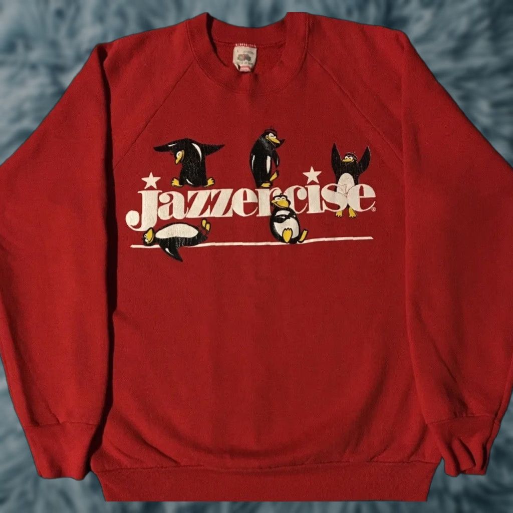 Vintage Vtg 80s Jazzercise Penguins Sweatshirt M USA Animal Cartoon Dance Funny Grunge 90 Size US M / EU 48-50 / 2 - 1 Thumbnail