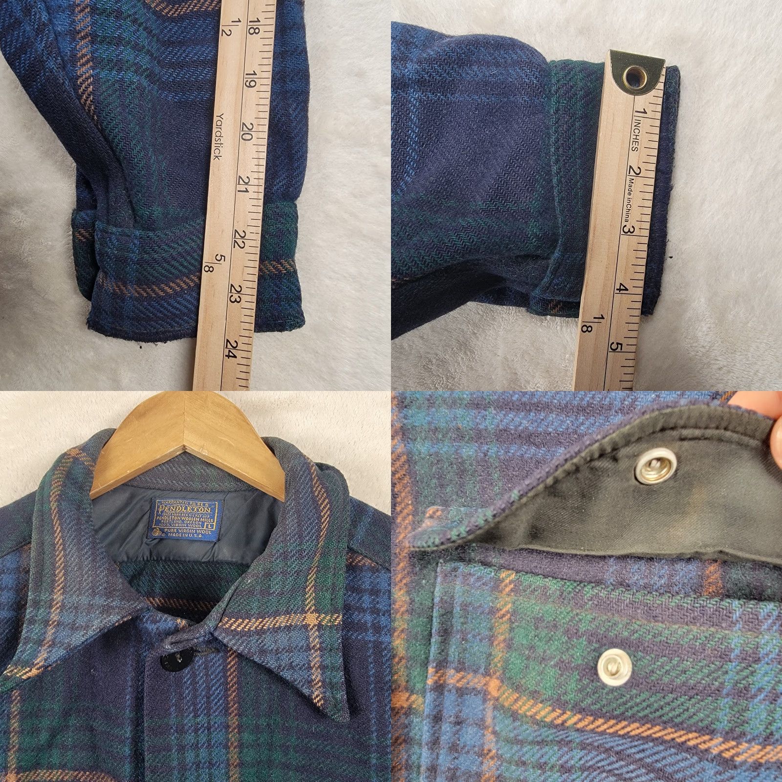 Pendleton VINTAGE Pendleton Jacket Mens Wool Plaid Mackinaw Cruiser Mid-Length Blue Green US Size US M / EU 48-50 / 2 - 10 Thumbnail