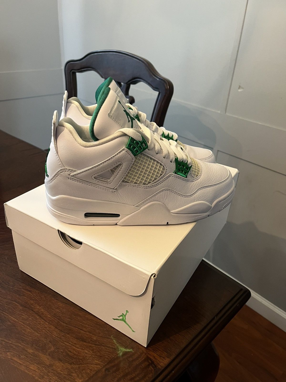 Jordan Brand 2020 Air Jordan 4 Retro 'Green Metallic’🤍💚 Size US 8 / EU 41 - 7 Thumbnail