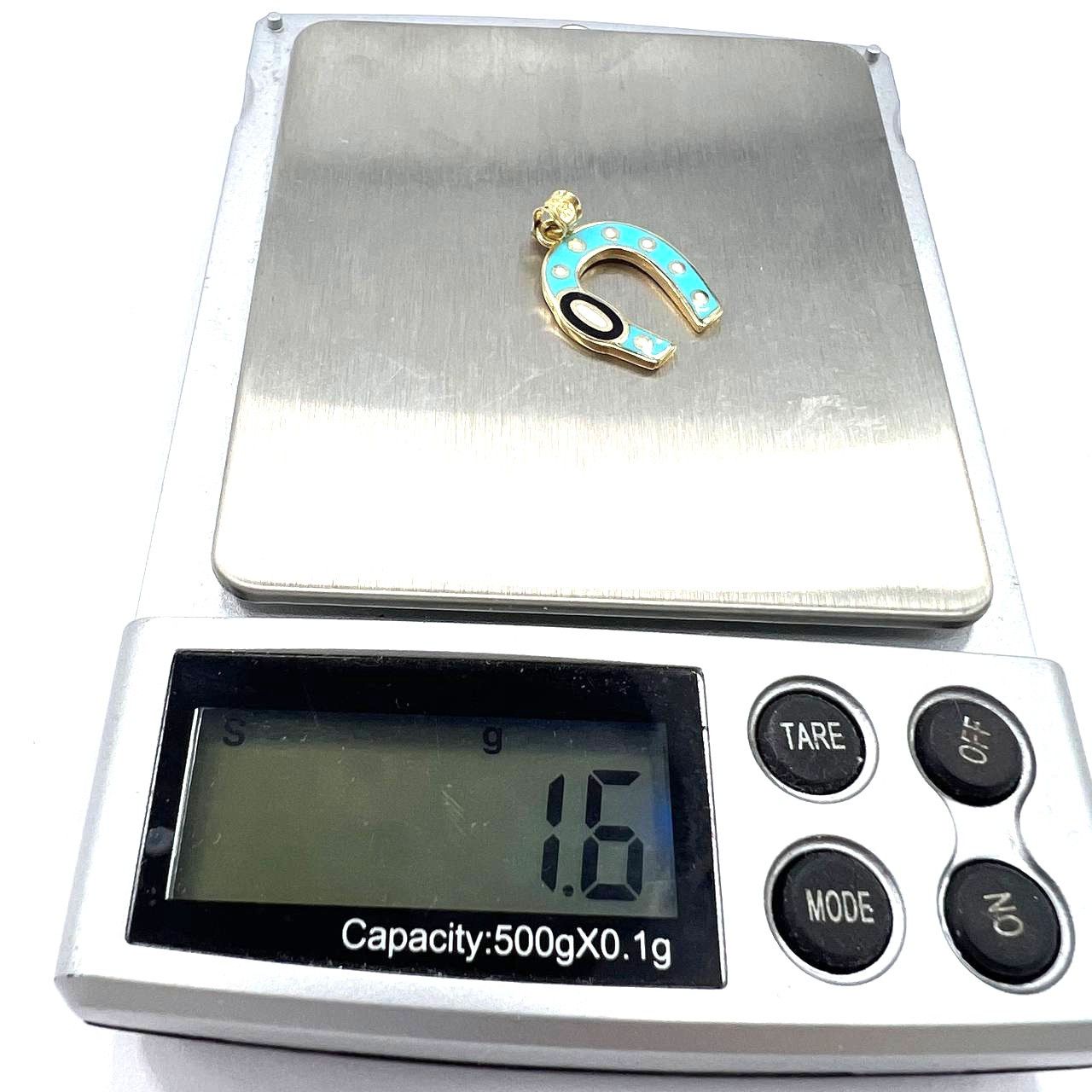 Other 14K Yellow Gold Horseshoe Pendant Elegant Blue Size ONE SIZE - 3 Thumbnail