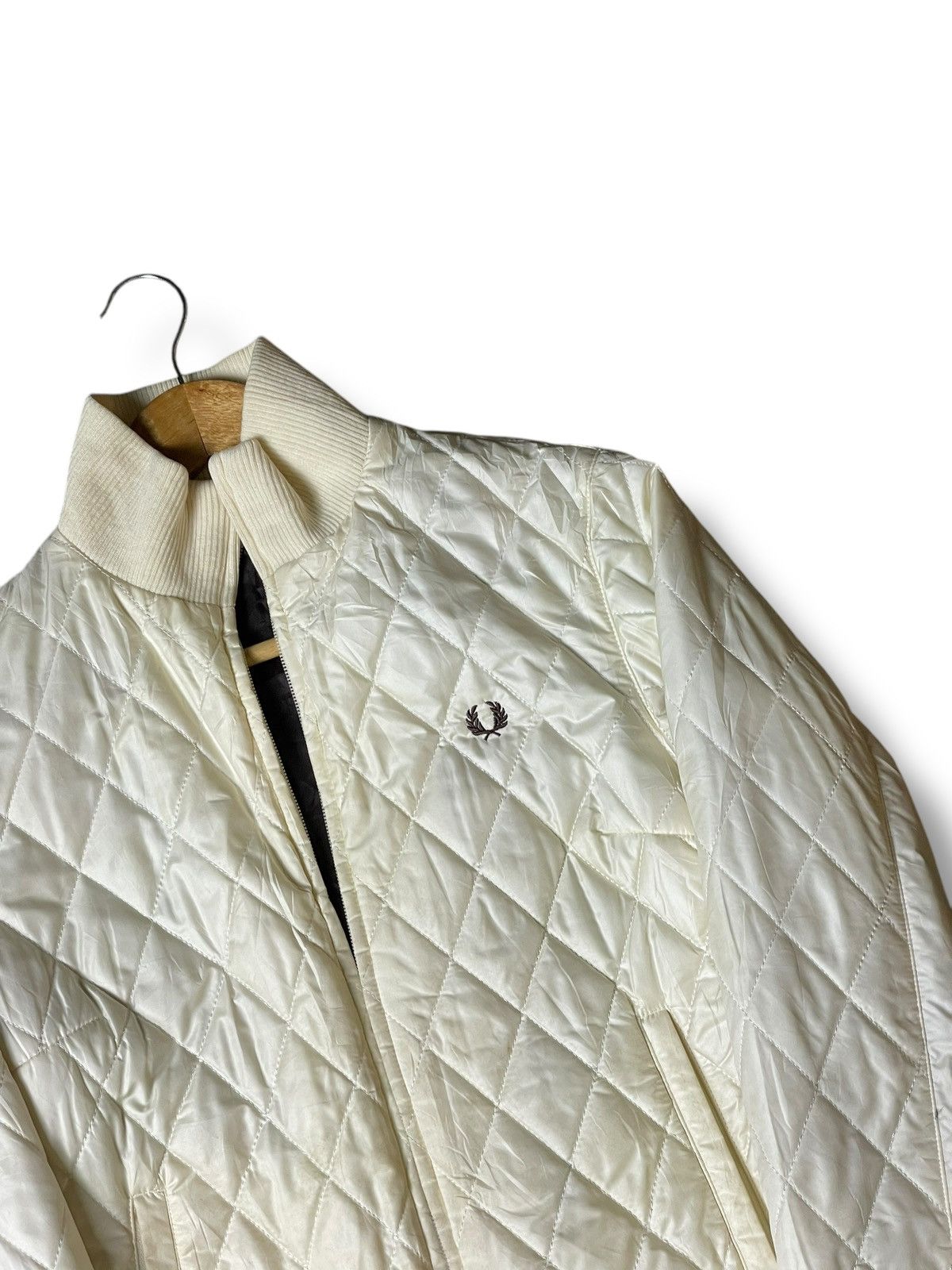 Designer × Fred Perry × Vintage VINTAGE FRED PERRY QUILTED ZIPPER JACKET (103) Size US L / EU 52-54 / 3 - 2 Thumbnail