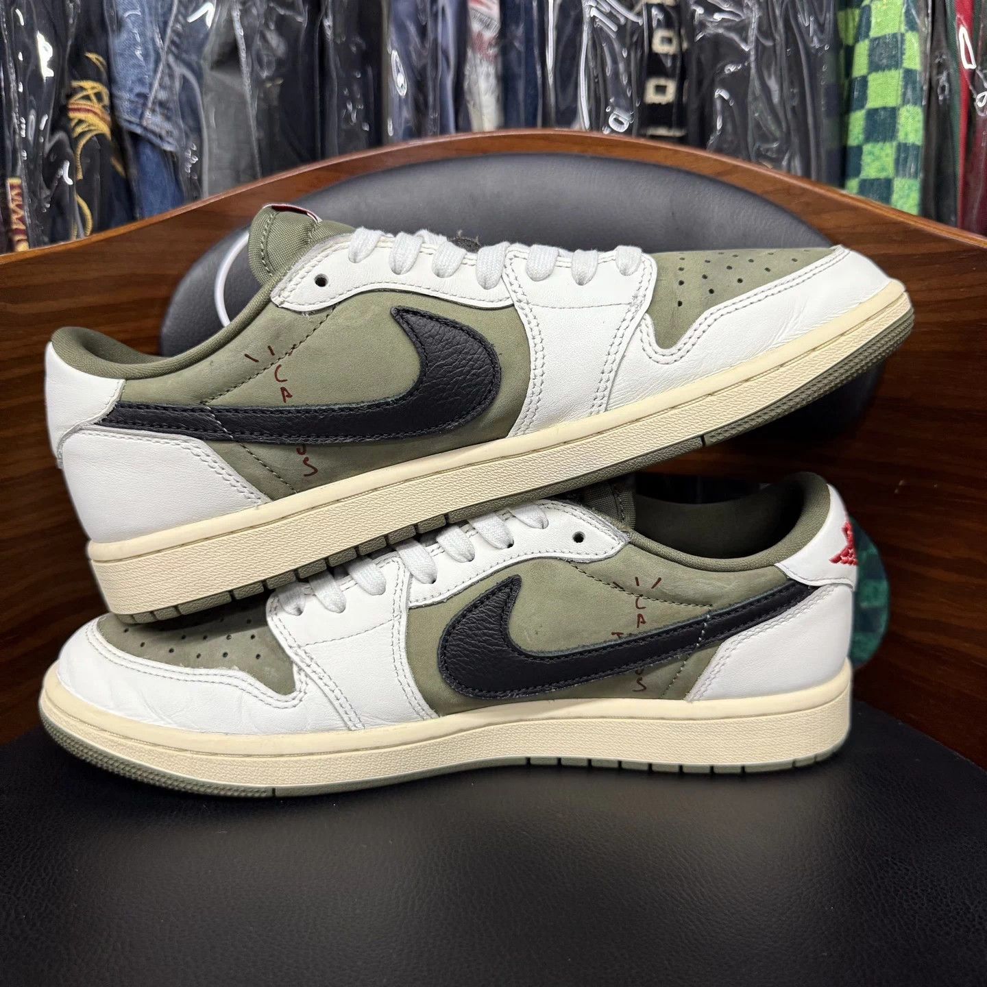 Nike Jordan 1 TS Reverse 8.0 White Green Olive 44 Mint Size US 11 / EU 44 - 8 Thumbnail