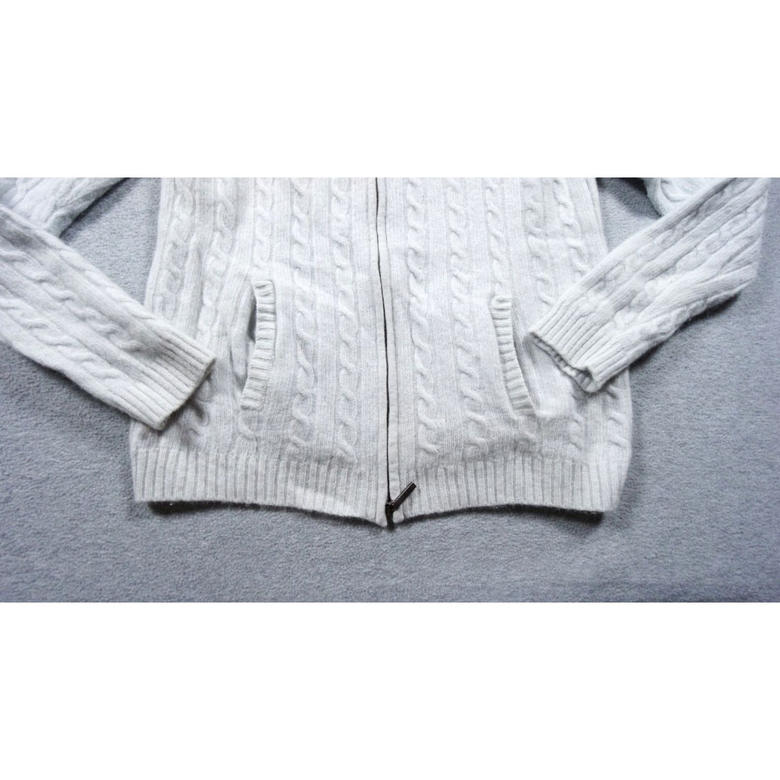 Ralph Lauren VINTAGE Lauren Ralph Lauren Sweater Womens Small Blue Cable Knit Full Zip Wool Angora Size S / US 4 / IT 40 - 4 Thumbnail