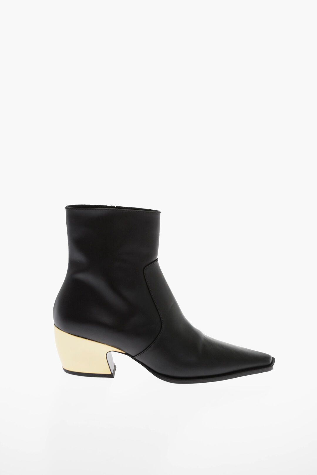 og1mm0825 Leather Tokyo Western Booties in Black
