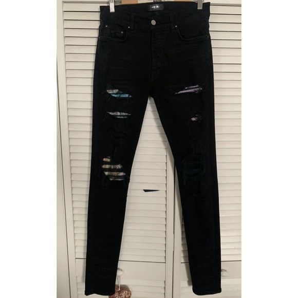Amiri Amiri HAWAIIAN PATCH JEAN black size 36 Size US 36 / EU 52 - 2 Thumbnail