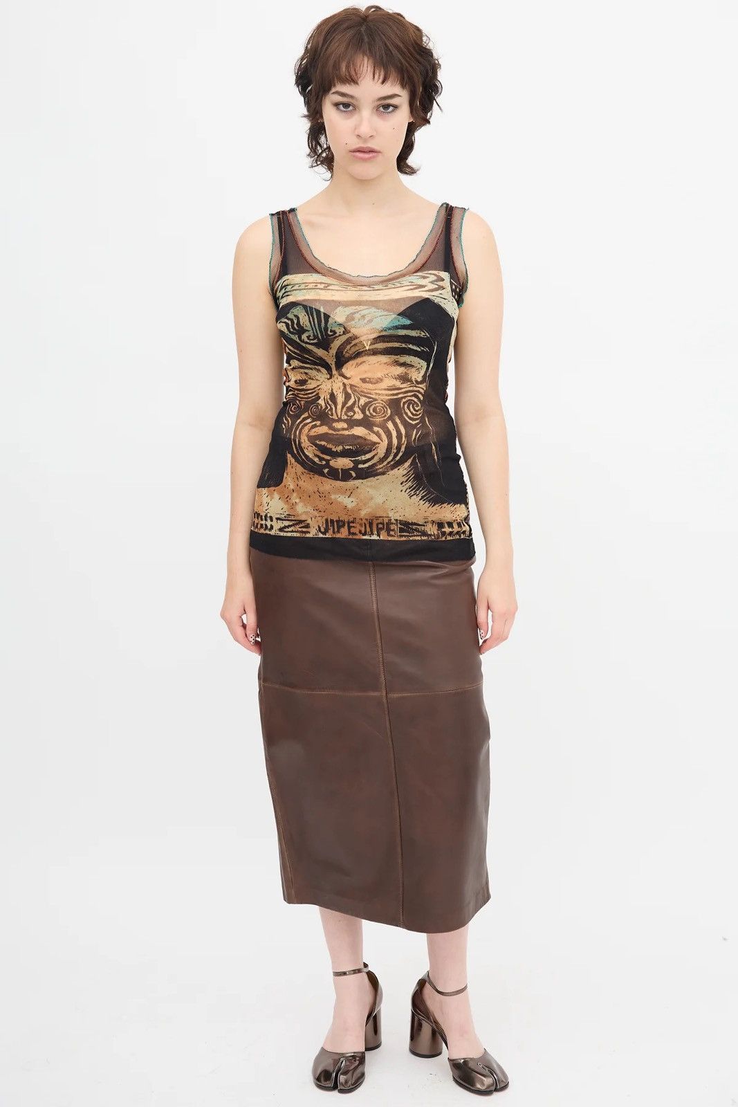 Jean Paul Gaultier Jean Paul Gaultier - S/S’96 - Maori Tribe - Mesh - Tank Top Size S / US 4 / IT 40 - 1 Thumbnail
