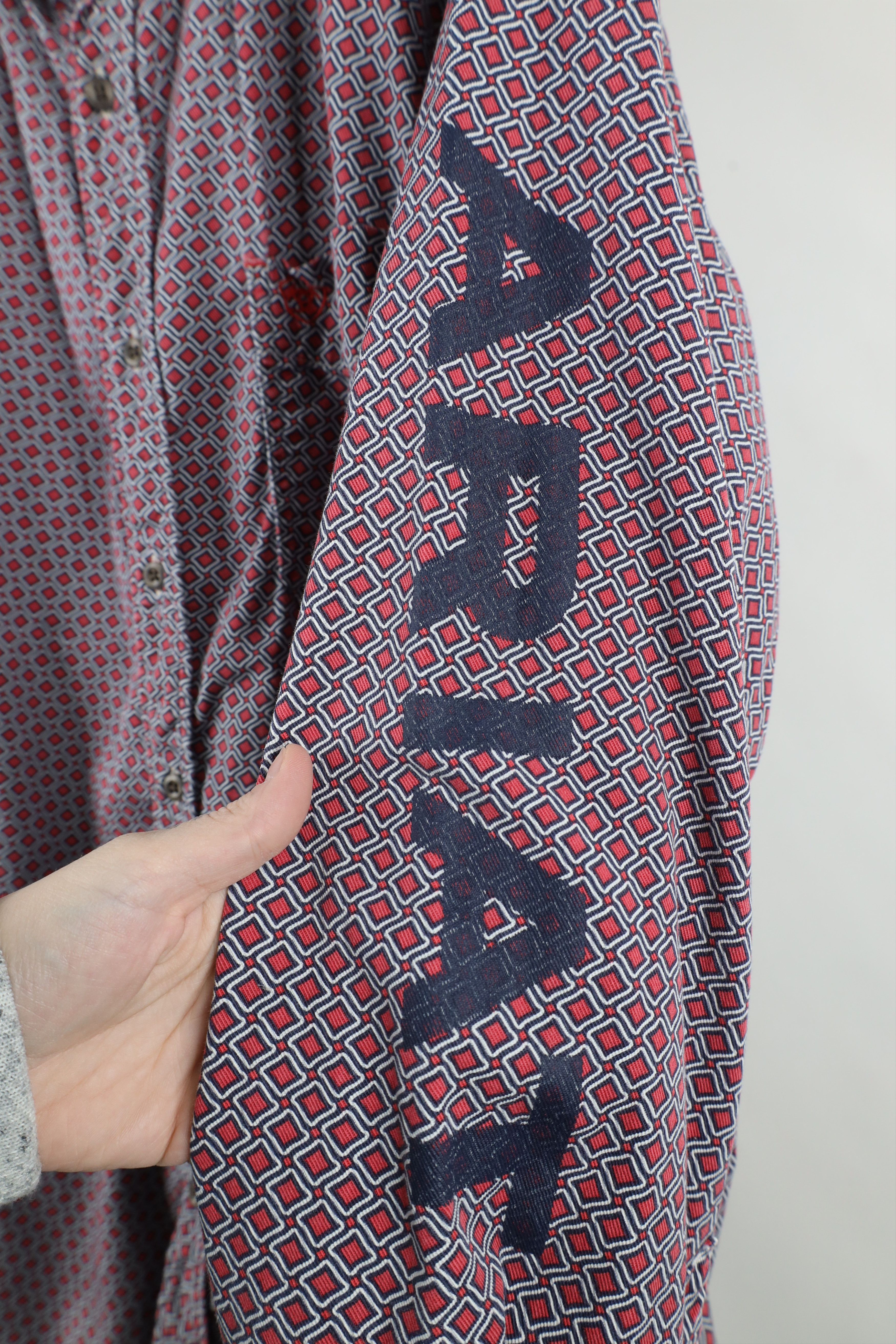 Ariat × Vintage Ariat FR Fire Flame Resistant Geometric Button Shirt Red Size US XXL / EU 58 / 5 - 4 Thumbnail