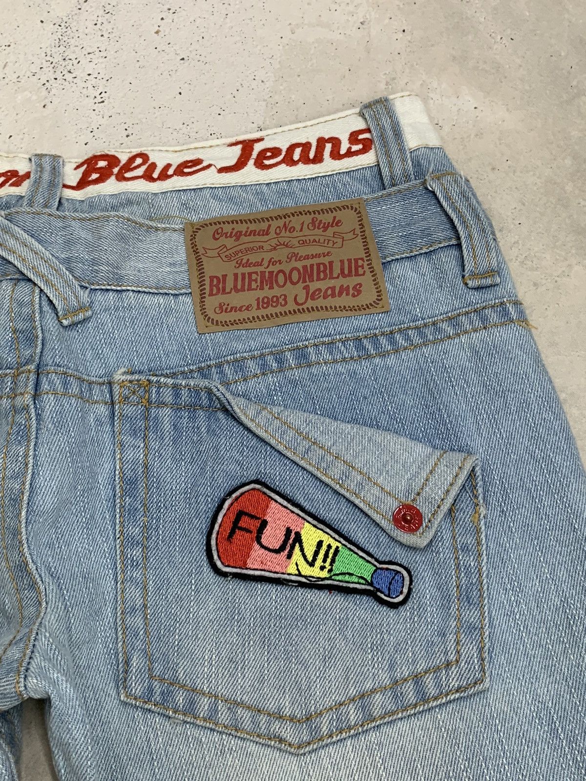 Hysteric Glamour Blue Moon Blue Double Waist Fun Patch Surf Style Clone Size US 27 - 13 Thumbnail