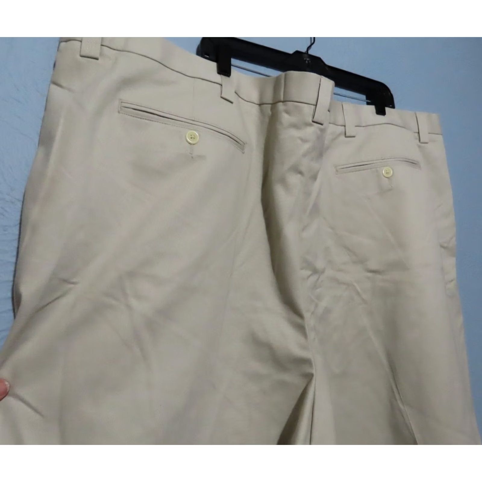 Vintage VINTAGE KingSize Men's 60 Side Elastic Tan Short Bermuda Cotton Canvas 9" Inseam Regular Big & Tall Brown Mens Size US 42 / EU 58 - 6 Thumbnail