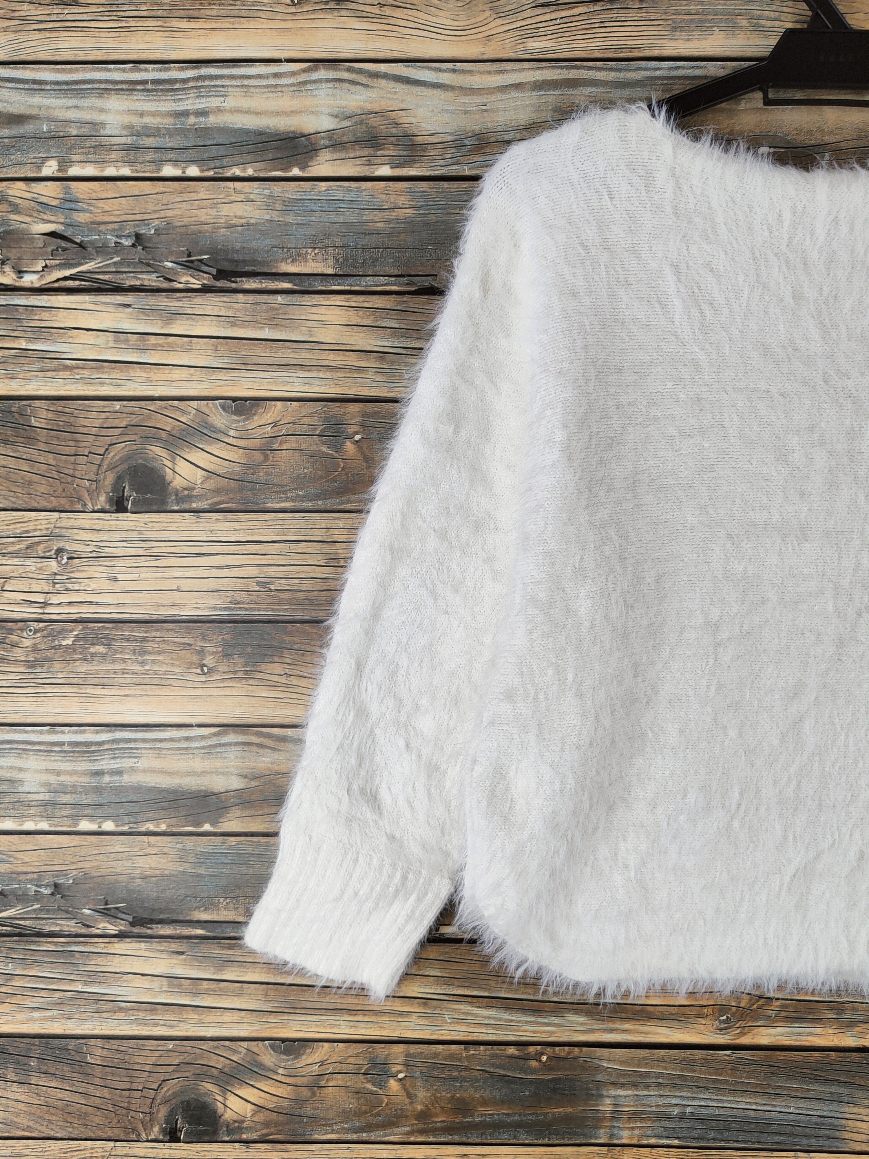 Gap DL Gap White Fur shaggy Mohair Knitwear #46-531 Size XS / US 0-2 / IT 36-38 - 8 Thumbnail