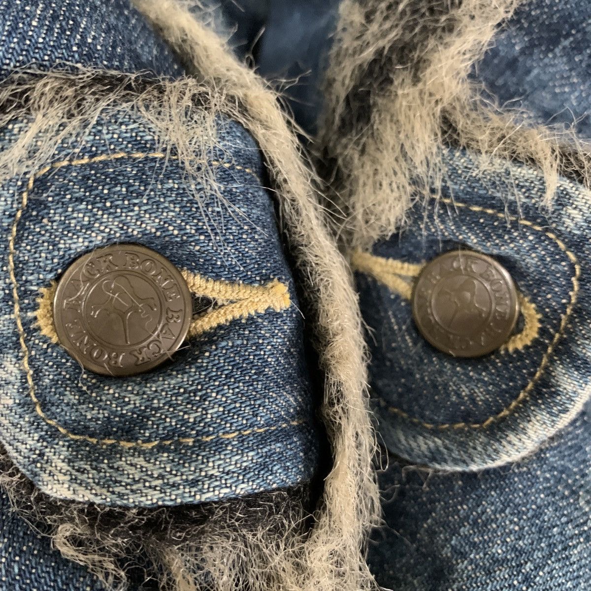 Backbone VINTAGE BACKBONE JAPAN FAUX FUR TRIM BLUE DENIM JACKET Size M / US 6-8 / IT 42-44 - 15 Thumbnail