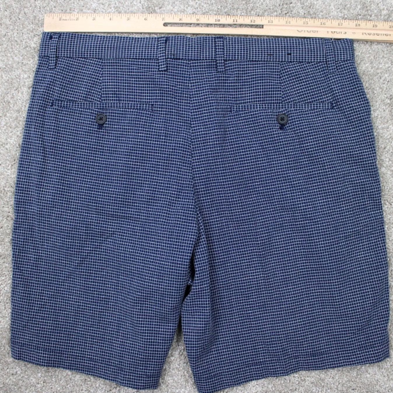 Banana Republic Banana Republic Aiden Club Chino Shorts Men 35 Blue 9" Cotton Stretch Flat Front Size US 35 - 6 Thumbnail