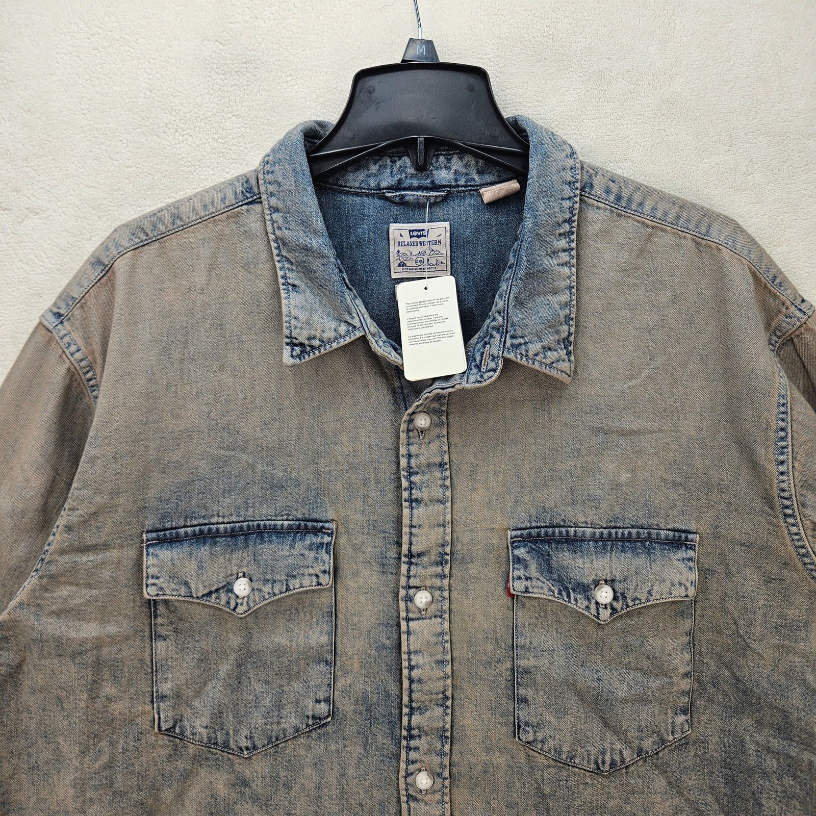 Levi's LEVI'S MEN'S XXL RARE DISTRESSED RELAXED WESTERN SHIRT NWT Size US XXL / EU 58 / 5 - 2 Thumbnail
