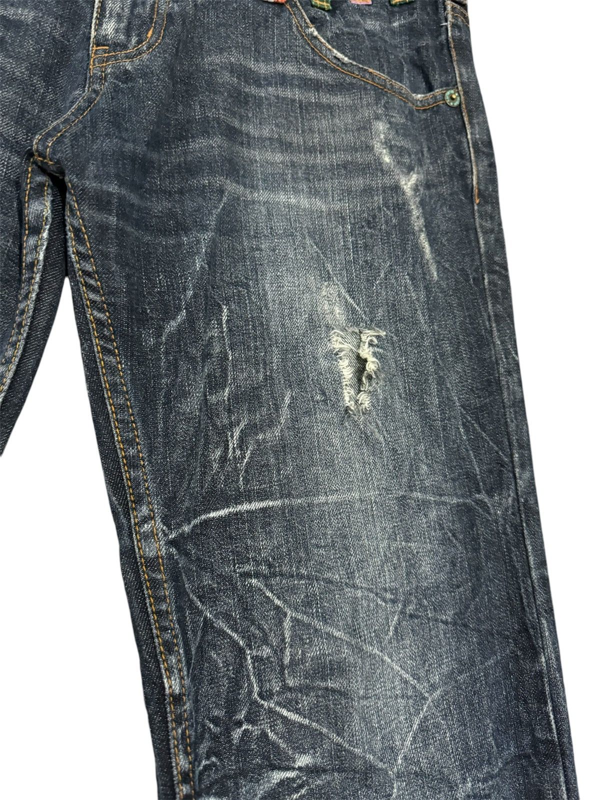 Japanese Brand Avant Garde Nylaus Clothing Double Waist Flare Denim Size US 33 - 7 Thumbnail