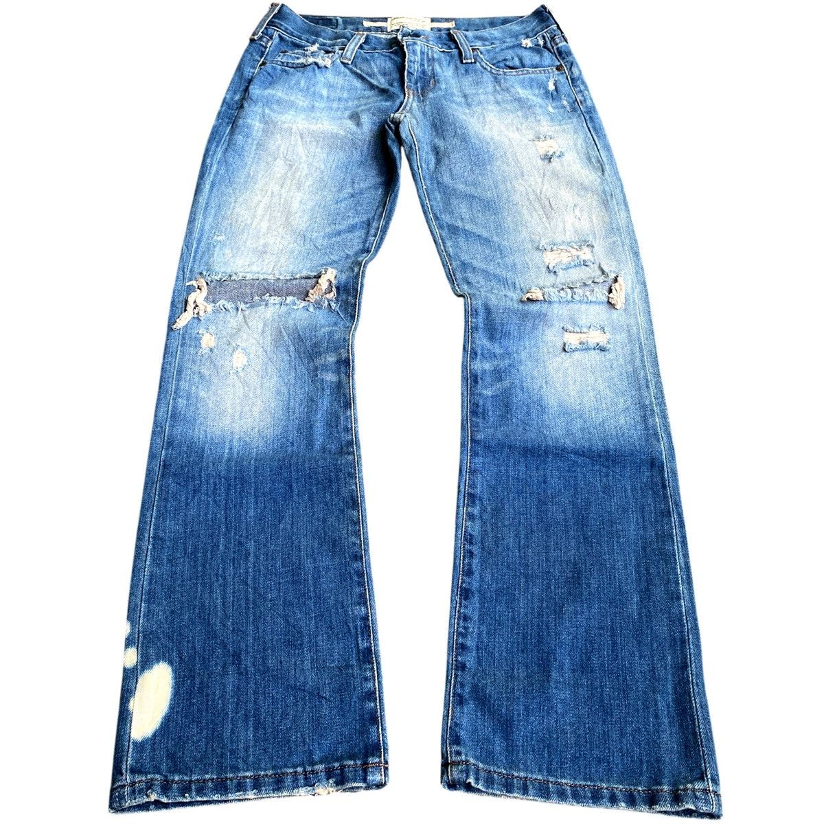 Abercrombie & Fitch × If Six Was Nine × Jean Crazy Vintage Y2K Abercrombie&Fitch Distressed Flared Jeans Size US 28 / EU 44 - 1 Thumbnail