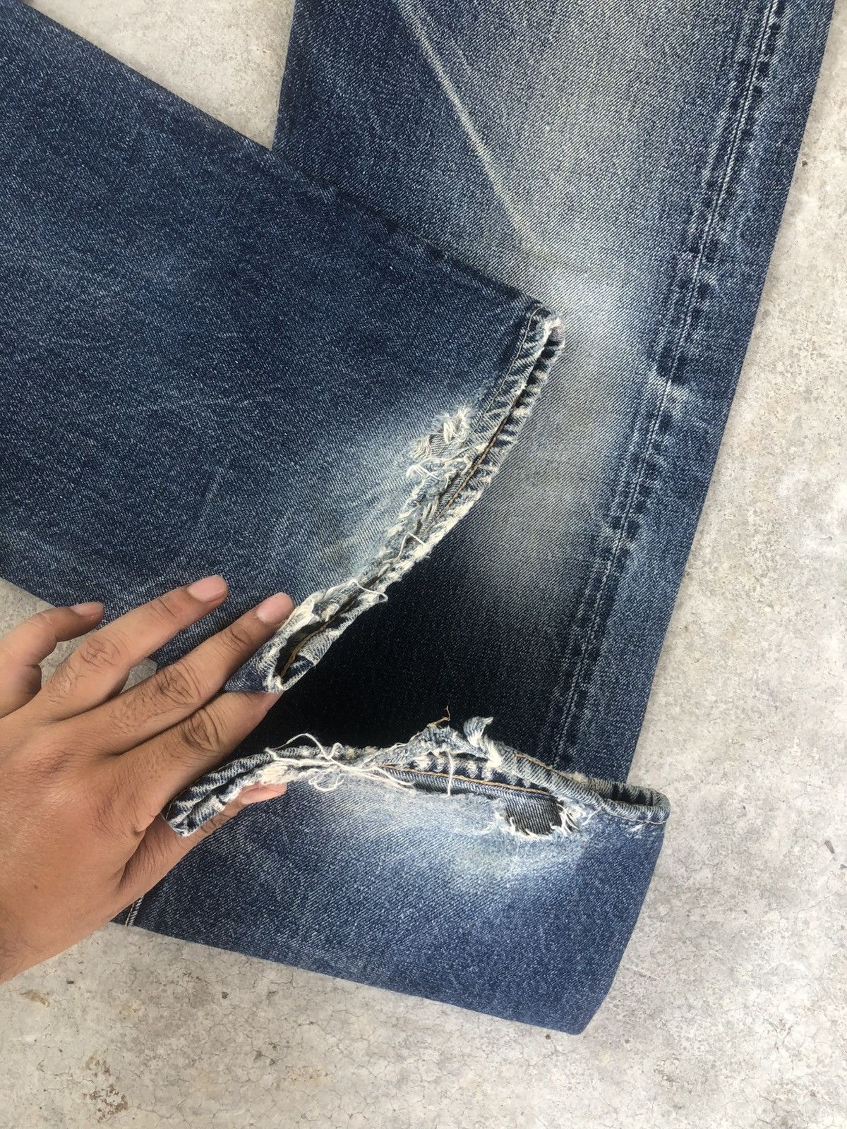 Studio D'Artisan Studio D’Artisan SD101 Selvedge Denim Distressed Jeans Size US 31 - 13 Thumbnail