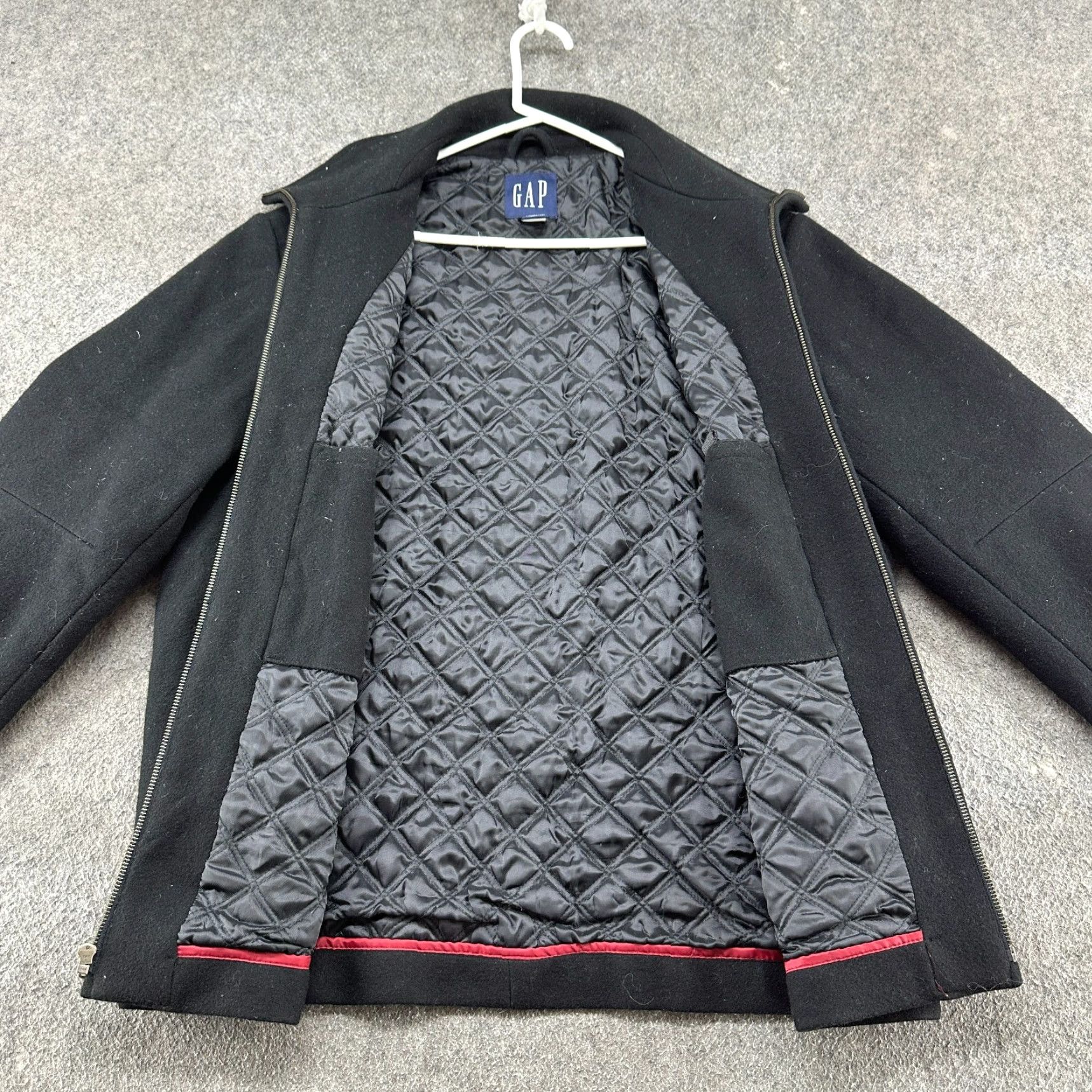 Gap VINTAGE Gap Jacket Mens M Black Wool Quilted Lined Bomber Full Zip Solid Y2K Size US M / EU 48-50 / 2 - 2 Thumbnail