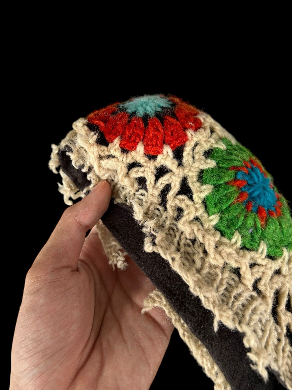 Japanese Brand × Kapital × Vintage Rare Hippies Style Crochet knitted Distressed Beanie Hat ☠️🌈☠️ Size ONE SIZE - 14 Thumbnail