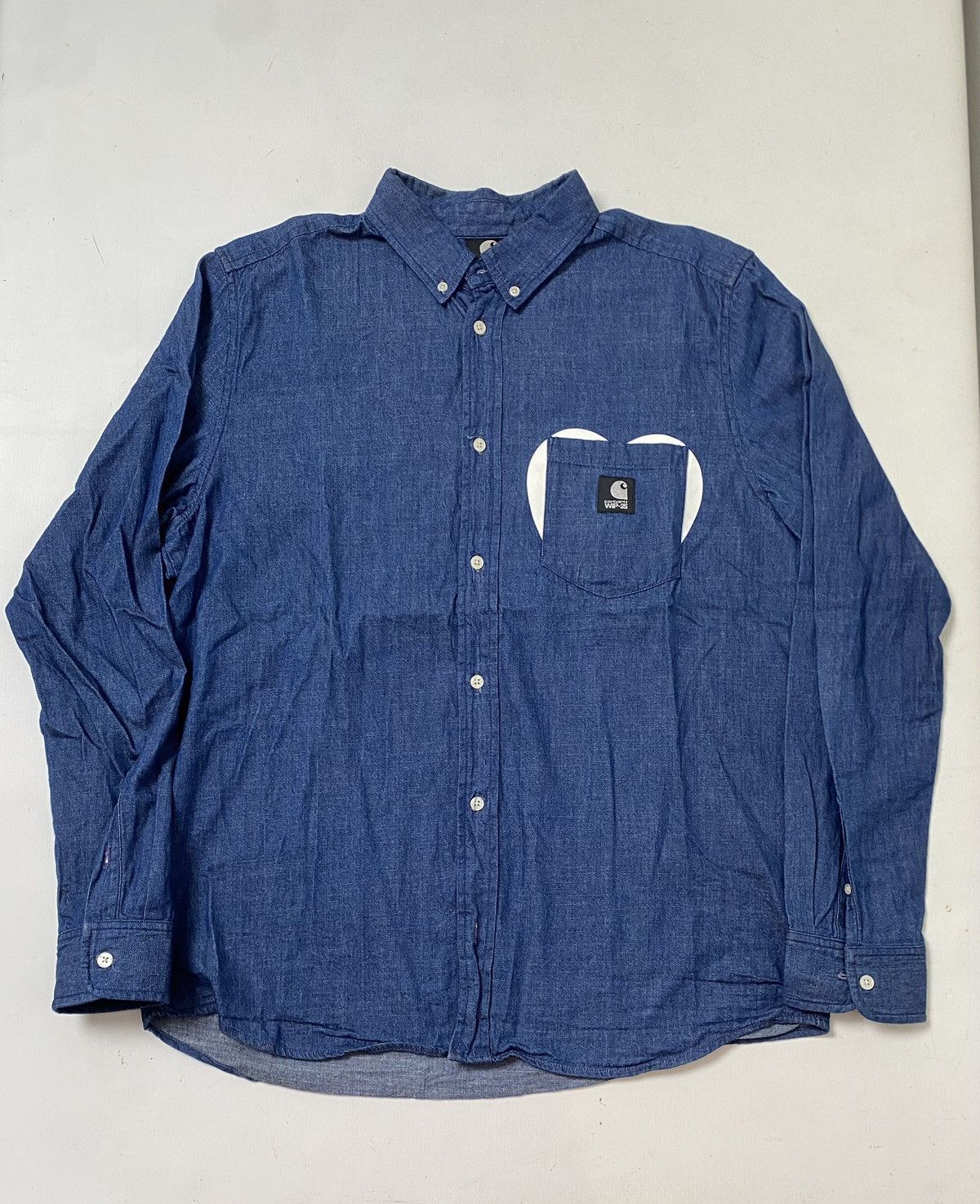 Carhartt Wip Carhartt Wip 25th Anniversary Shirt Size XL Blue Denim Print Size US XL / EU 56 / 4 - 1 Thumbnail