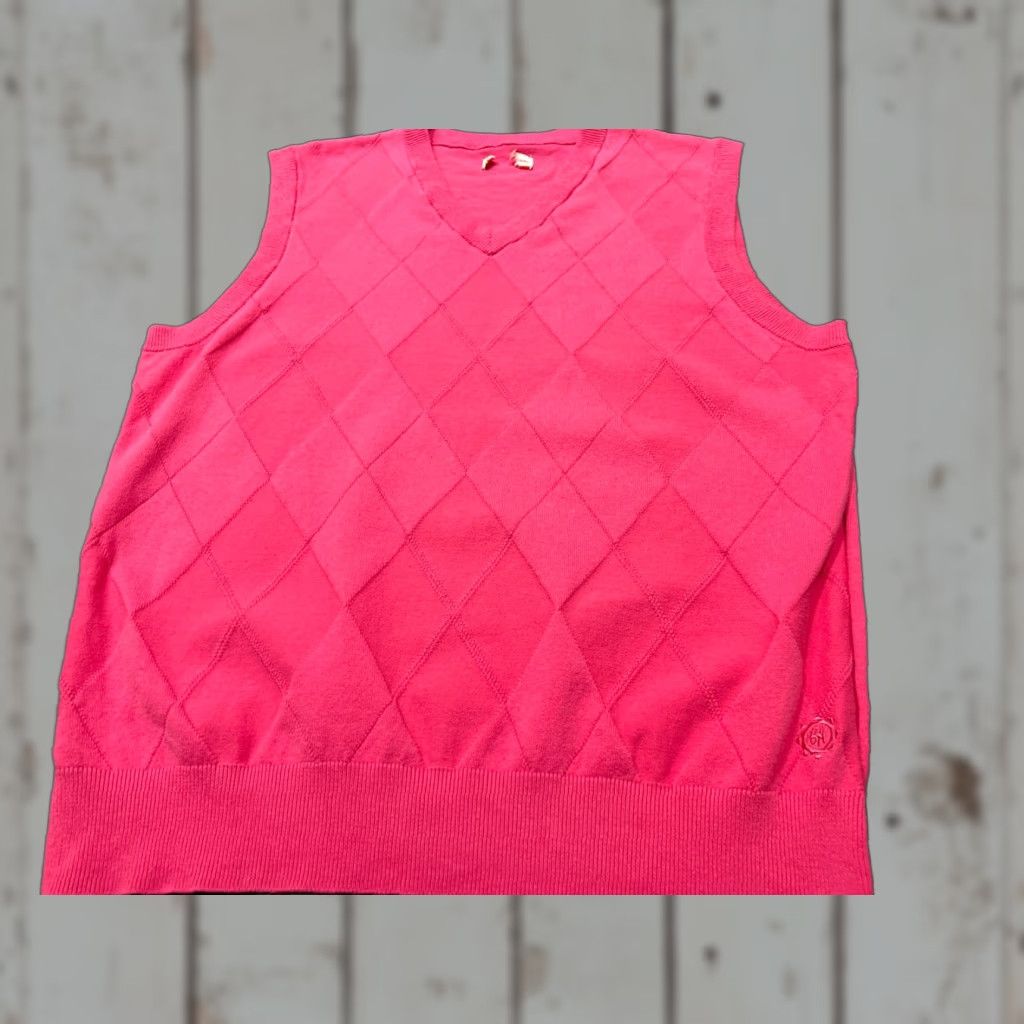 Hogan Ben Hogan Sweater Mens Vest M Pink Argyle Diamond V-Neck Golf Preppy Size US M / EU 48-50 / 2 - 1 Thumbnail
