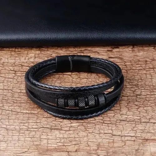 Jewelry Luxury Style Leather Bracelet Size ONE SIZE - 2 Thumbnail