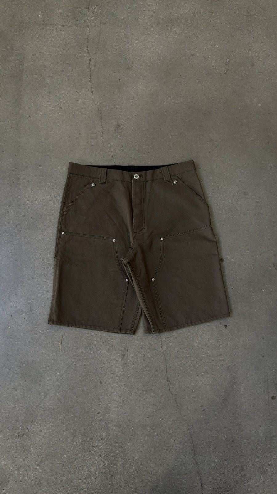 Chrome Hearts RARE! CHROME HEARTS 'DOUBLE KNEE BROWN CARPENTER SHORTS Size US 36 / EU 52 - 2 Thumbnail
