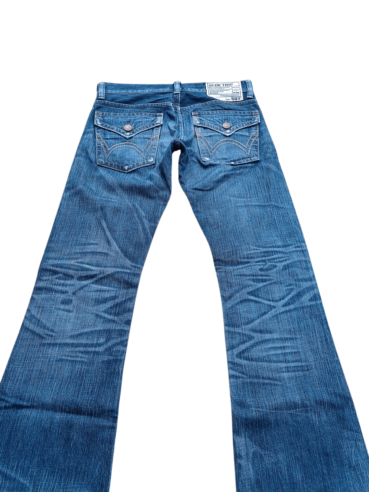 Edwin FLARED 90s Edwin 503 Flare BlueTrip Whiskers Faded Jeans Size US 32 / EU 48 - 12 Thumbnail