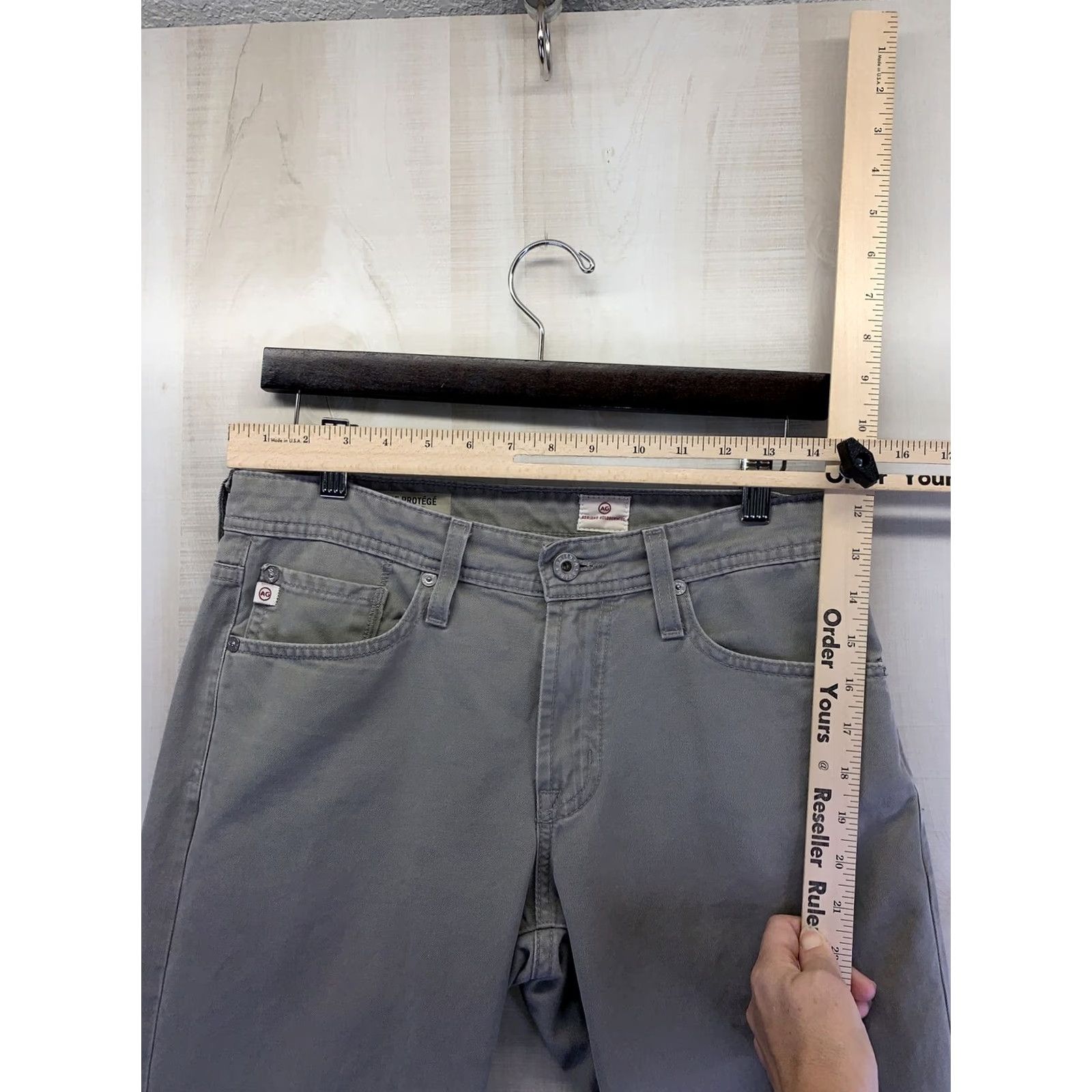 Vintage AG Adriano Goldschmied The Protégé Womens Pants Straight Size 29 Gray Cotton Blend Chino 29in Casual Workwear Vintage No Womens Size 29" - 2 Thumbnail