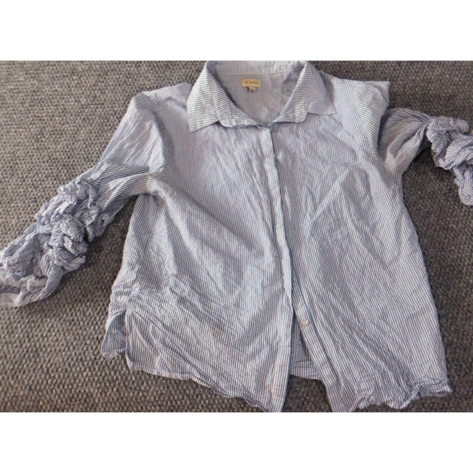 Cremieux Cremieux Women Button-Up Shirt Small Blue Striped Casual Long Sleeve Size S / US 4 / IT 40 - 3 Thumbnail