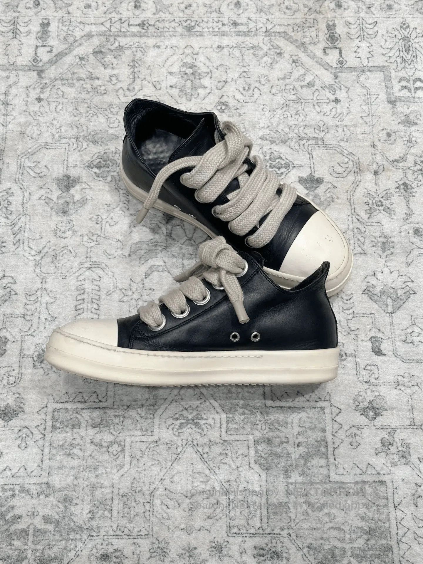 Rick Owens Rick Owens Leather Low-Top Thick Laces. Size US 9 / EU 42 - 5 Thumbnail