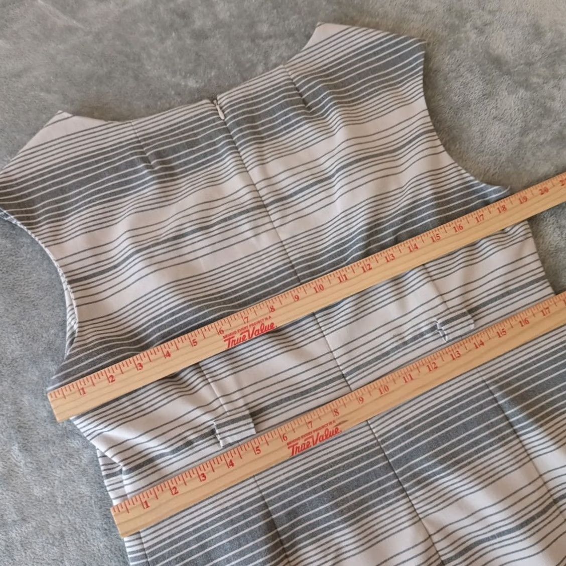 Calvin Klein Calvin Klein Sheath Dress Size 14 Gray Striped Sleeveless Knee Length Lined Slit Dress Women's Regular Vintage No Size XL / US 12-14 / IT 48-50 - 7 Thumbnail