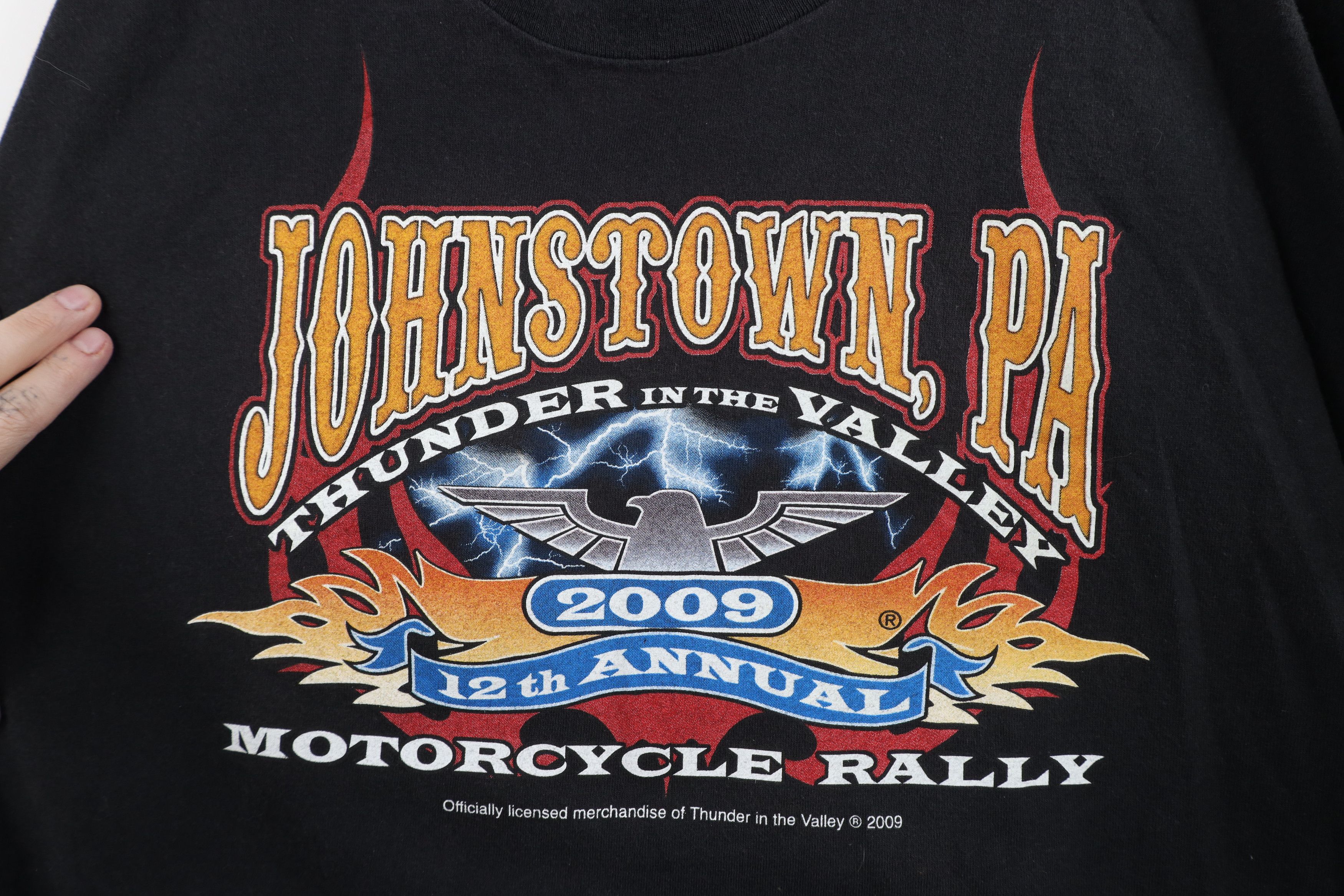 Vintage Vintage Y2K Johnstown Motorcycle Rally Fire Tribal T-Shirt Size US L / EU 52-54 / 3 - 4 Thumbnail