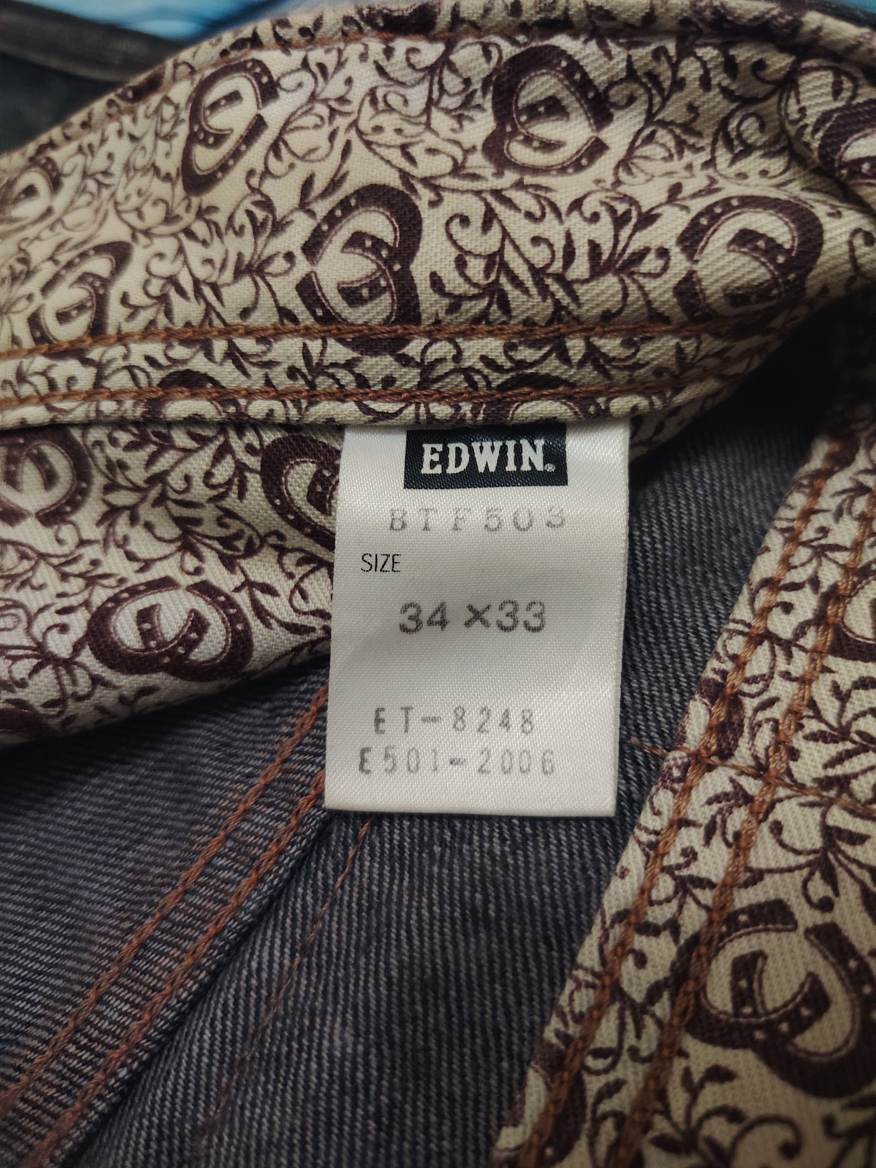 Edwin Japanese Edwin 503 Blue Trip Orange Stitch Flared Jeans Size US 35 - 11 Thumbnail