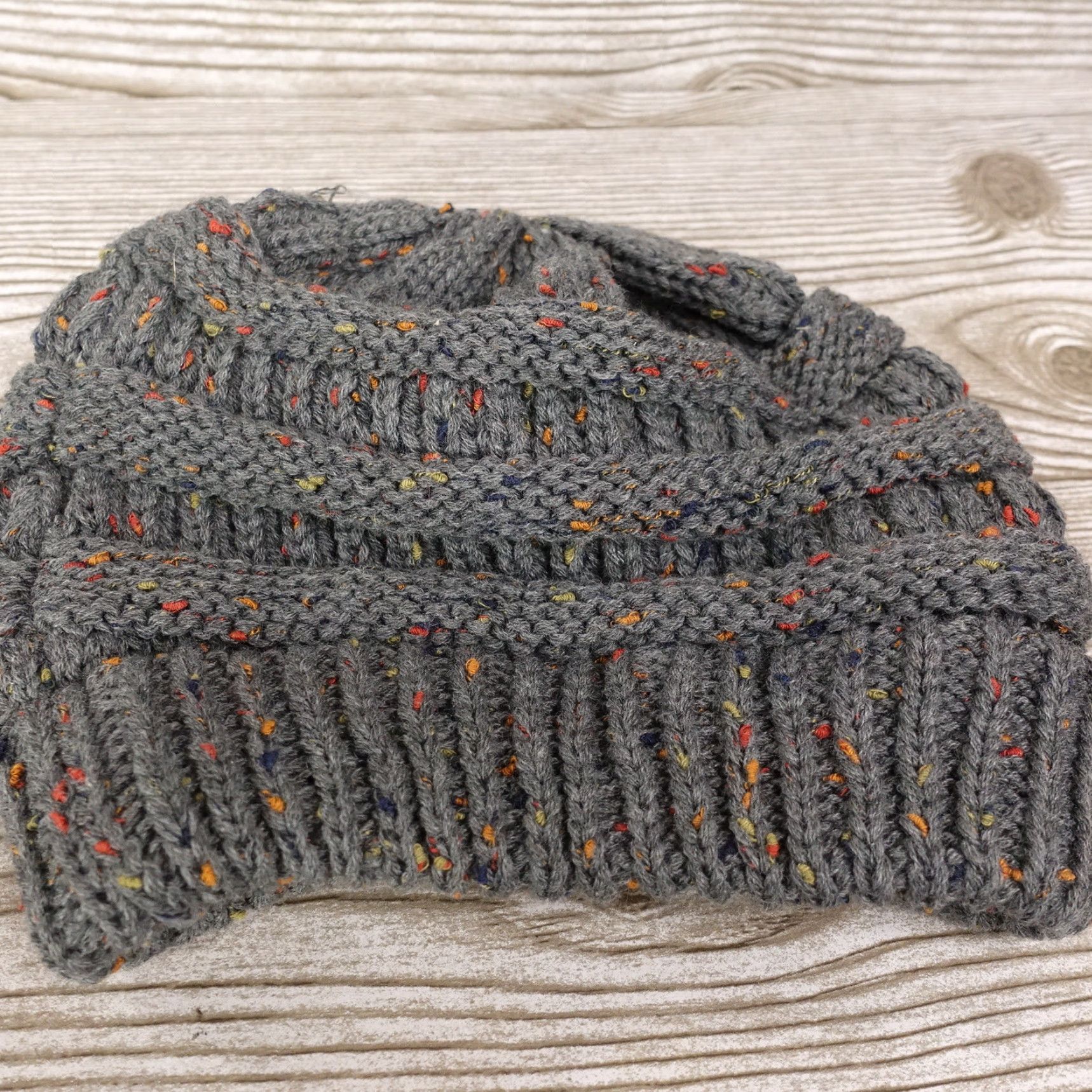 Vintage C.C. EXCLUSIVE Adjustable Gray Beanie Hat Women Casual 100% Acrylic Winter Size ONE SIZE - 3 Thumbnail