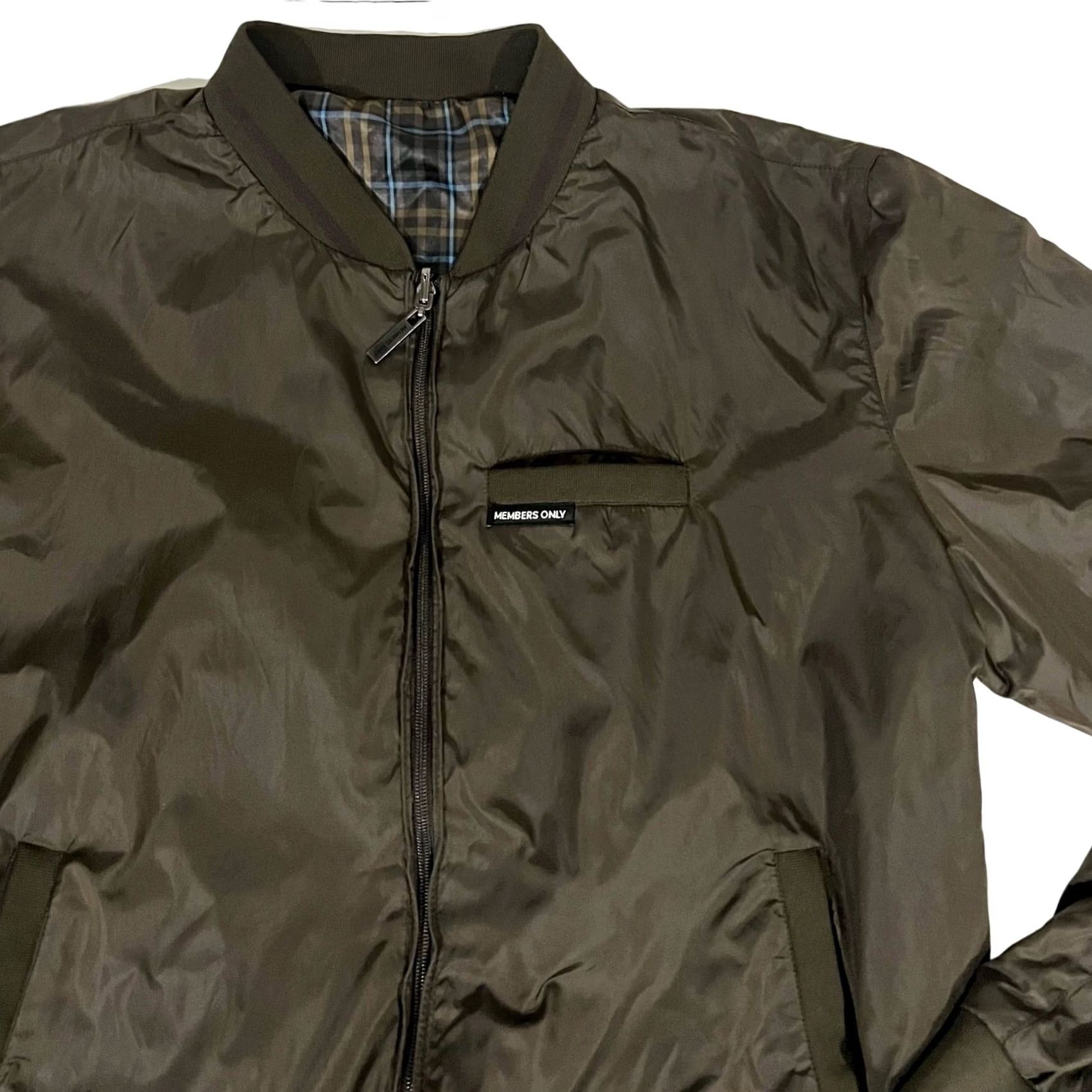 Members Only Members Only Jacket Reversible Plaid Brown Nylon Bomber RacER Men’s XL Mens Size US XL / EU 56 / 4 - 6 Thumbnail