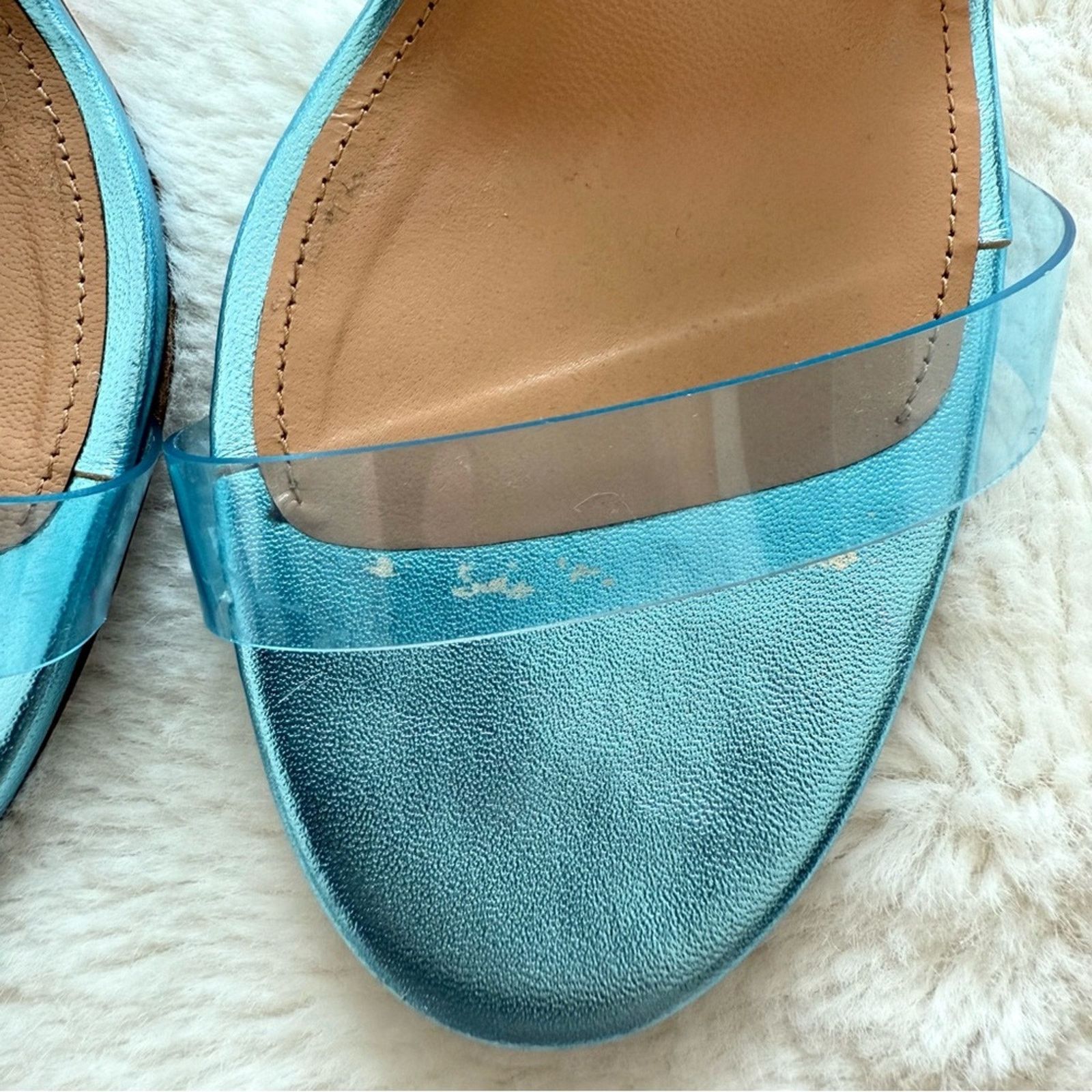 Aquazzura Aquazzura blue metallic women heel sandals size 37.5 EU Size US 7.5 / IT 37.5 - 5 Thumbnail