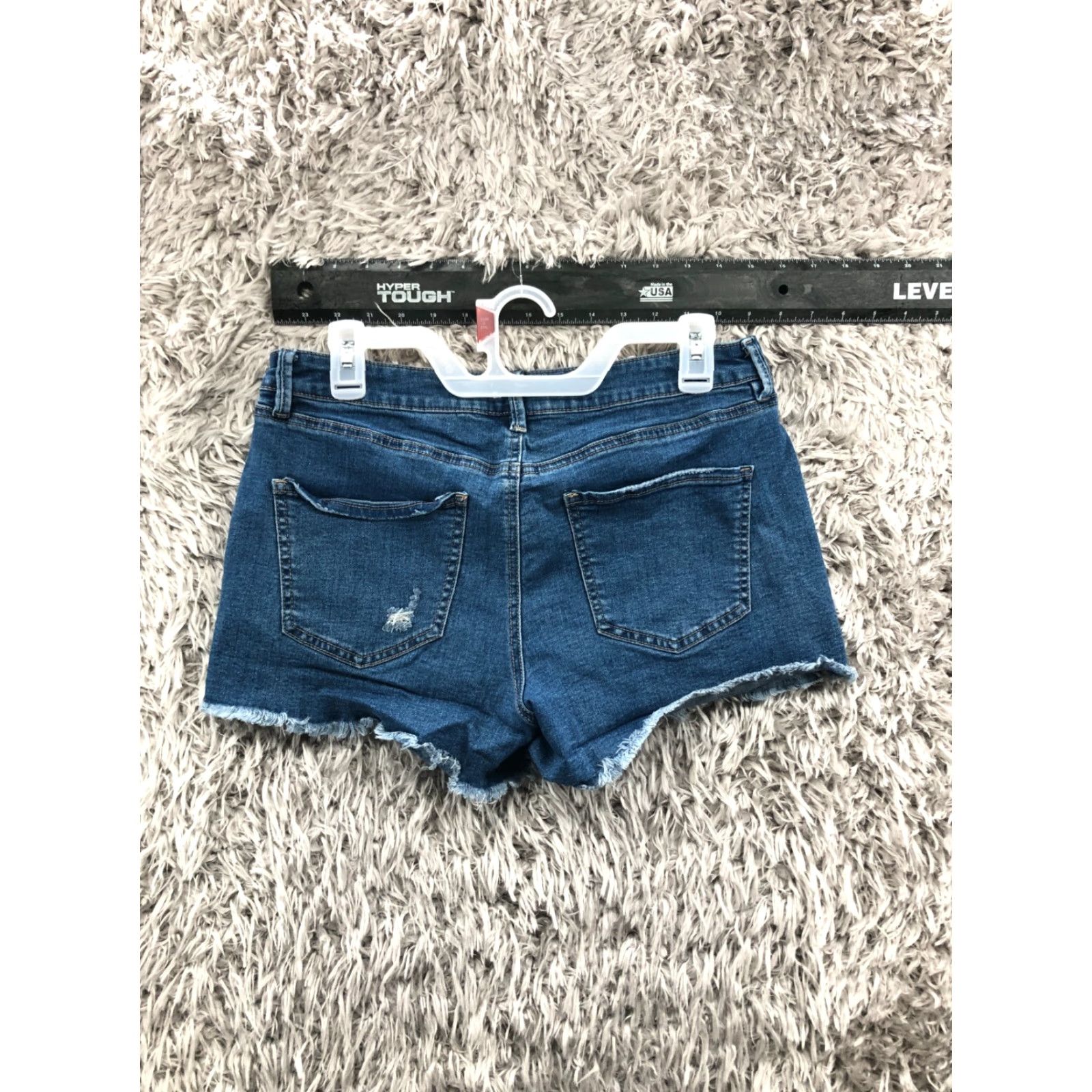 Denime Refuge Shorts Womens Size 6 Mid Rise Dark Wash Blue Denim Jean Cuff-off 5-Pocket Style Boyfriend Size 28" / US 6 / IT 42 - 4 Thumbnail