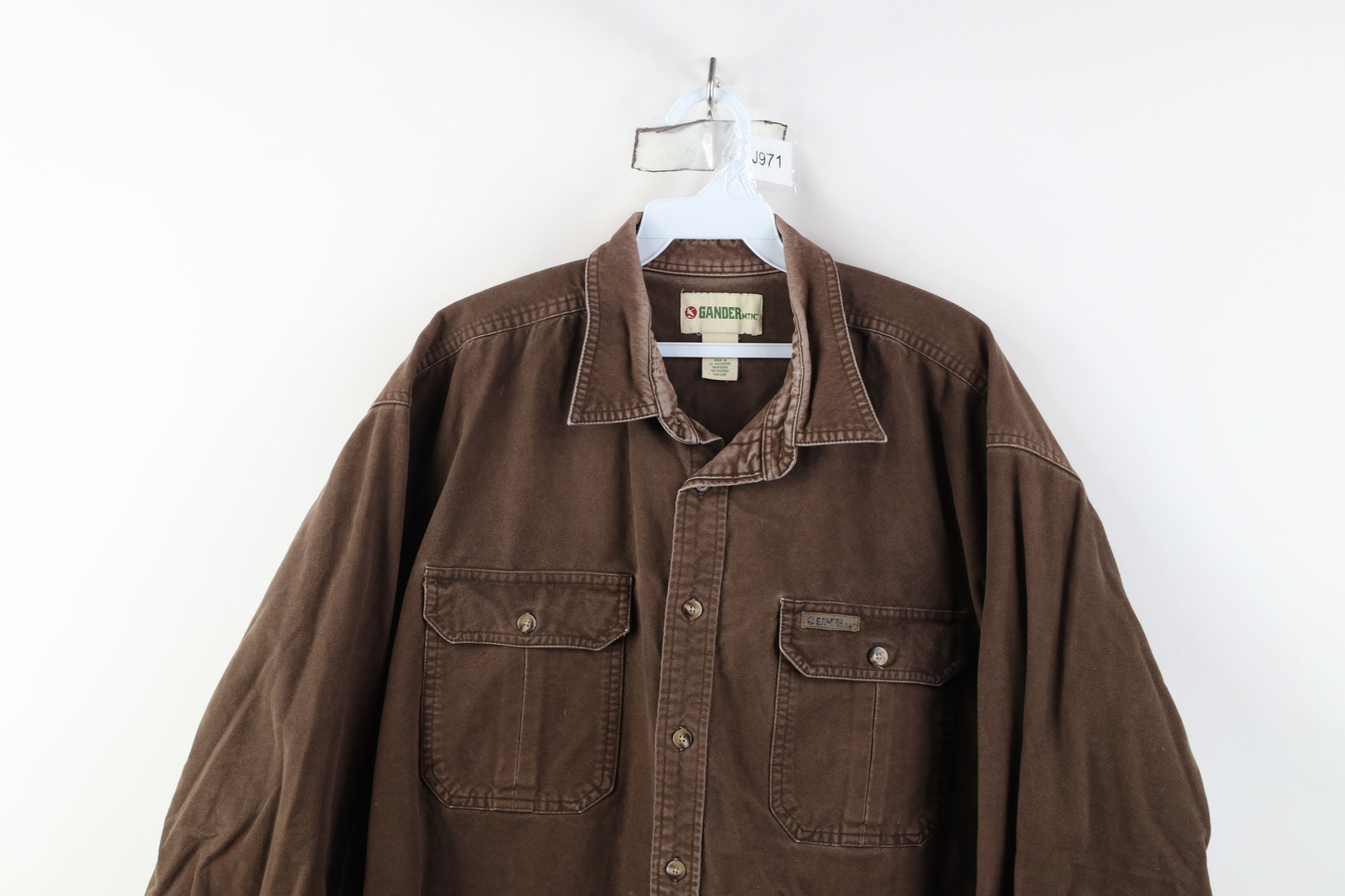 Vintage Vintage 90s Y2K Streetwear Chamois Coth Button Shirt Brown Size US XXL / EU 58 / 5 - 2 Thumbnail