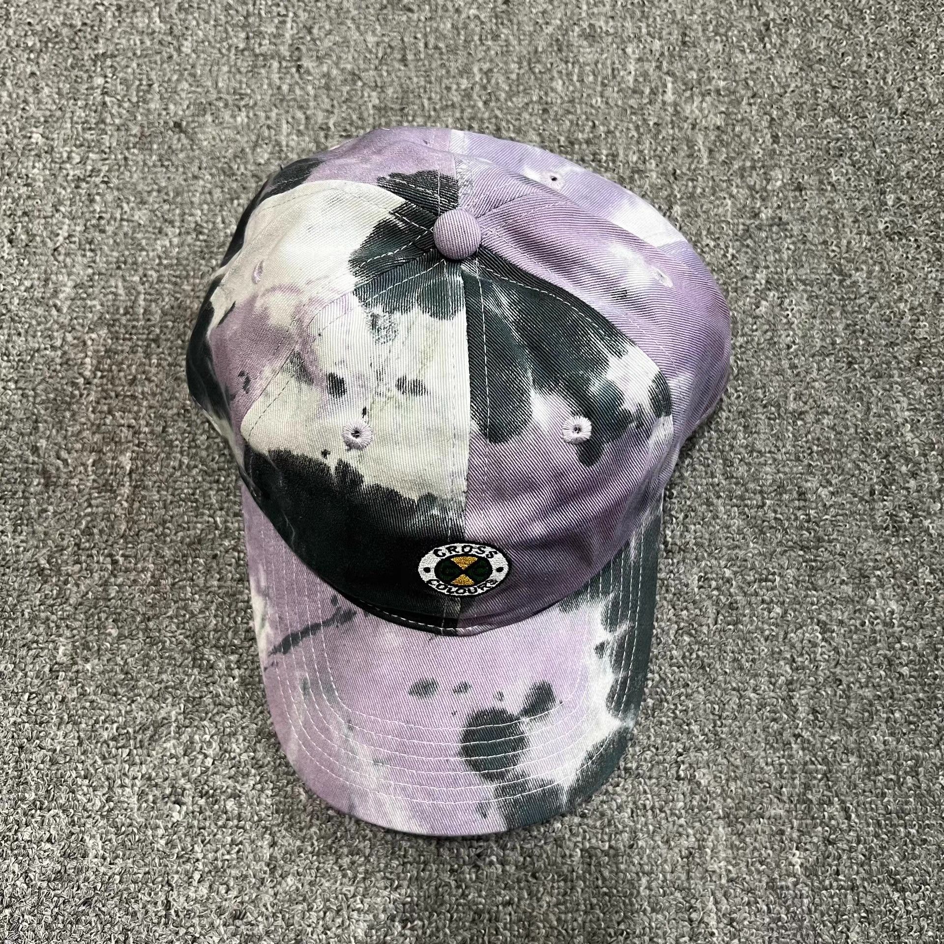Cross Colours Cross Embroidered Tie-DyeCurvedBrimBaseballCapVisor Q7 Size ONE SIZE - 3 Thumbnail