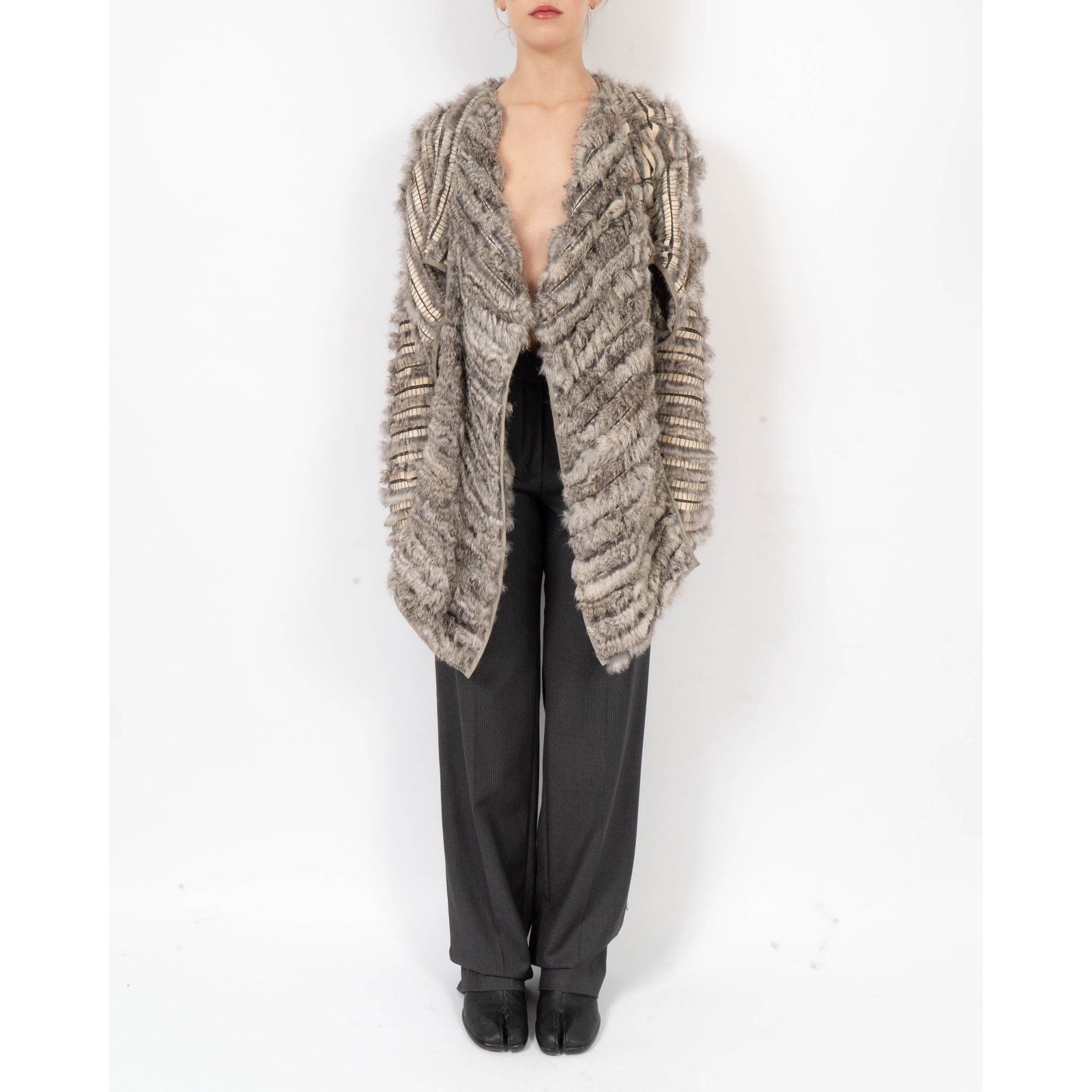 Haider Ackermann FW06 Scarf Collar Fur Jacket in Grey Mink Size S / US 4 / IT 40 - 8 Thumbnail