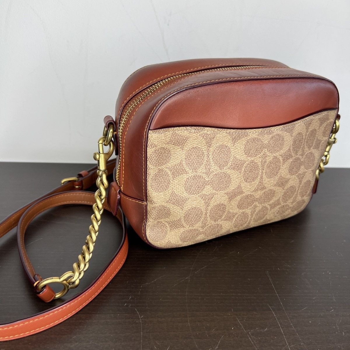 Coach × Designer Coach Mini Crossbody Bag Leather Monogram Brown Beige Size ONE SIZE - 6 Thumbnail