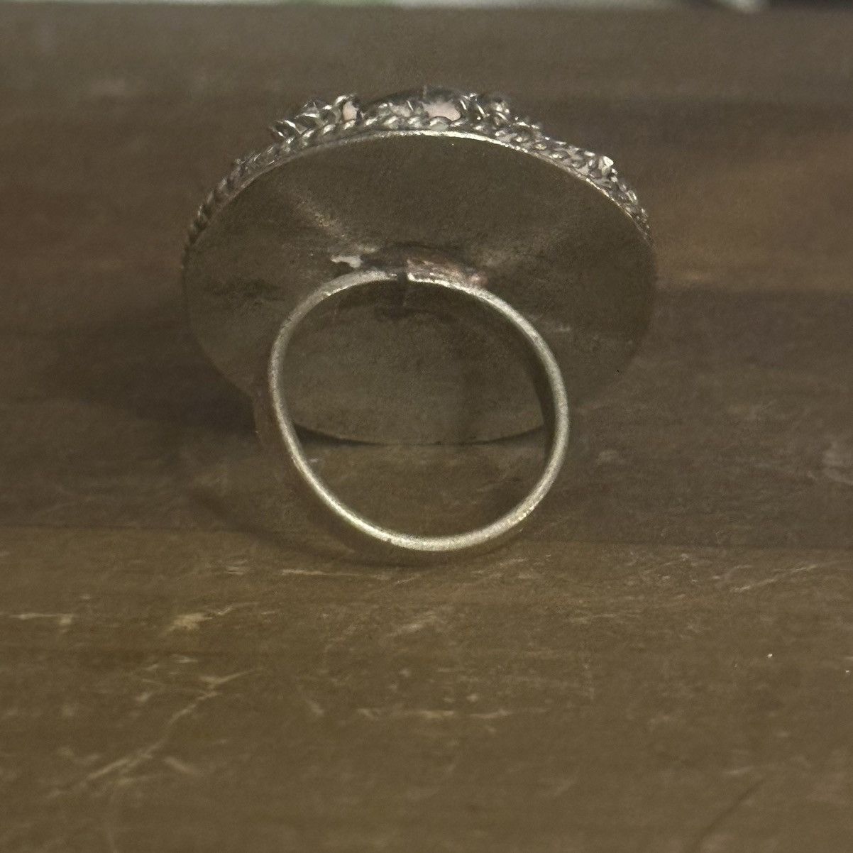 Vintage Vintage large pewter Ruskin ornate dome ring Size ONE SIZE - 7 Thumbnail