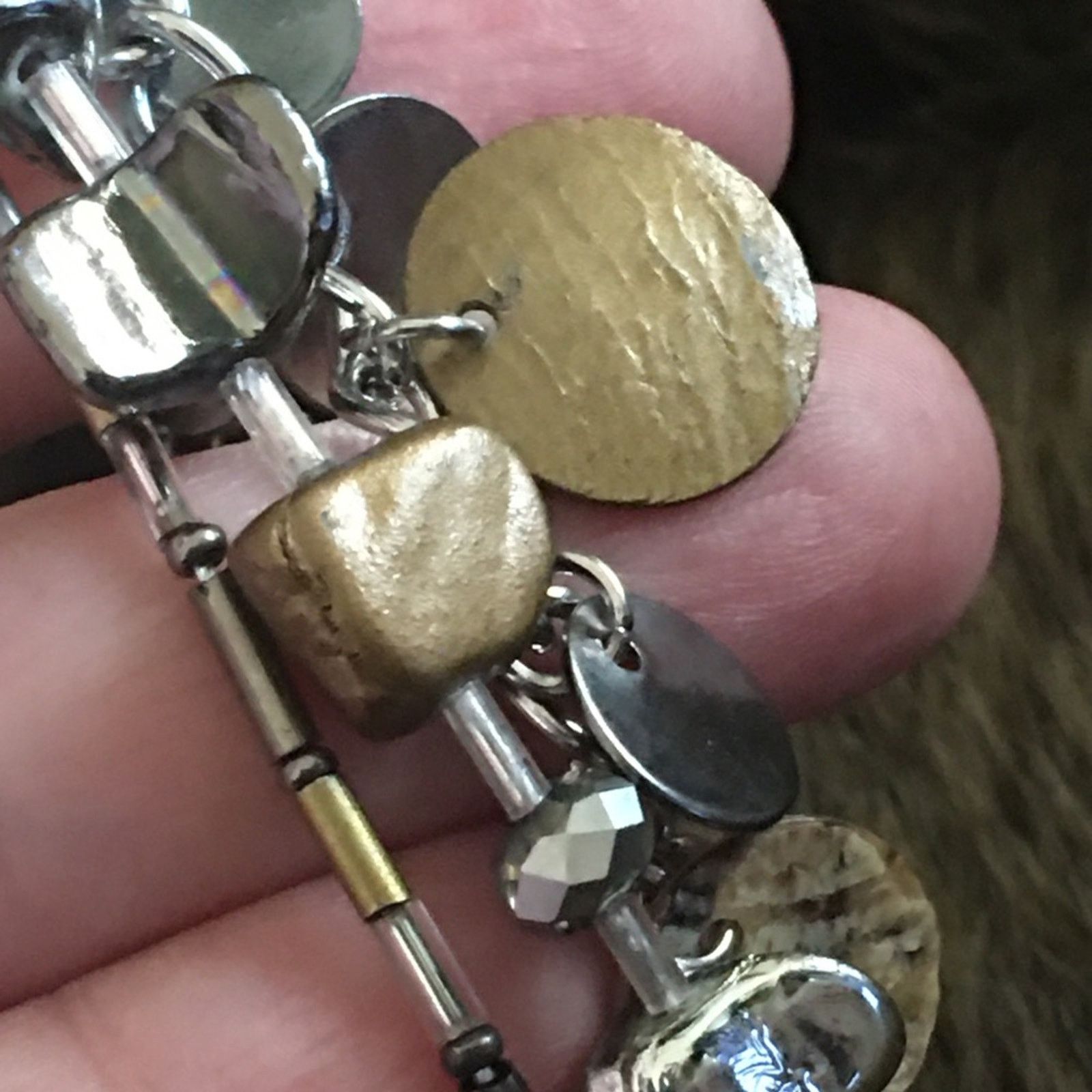 Jewelry Gold/silver/chrome tone multi strand necklace Size ONE SIZE - 7 Thumbnail