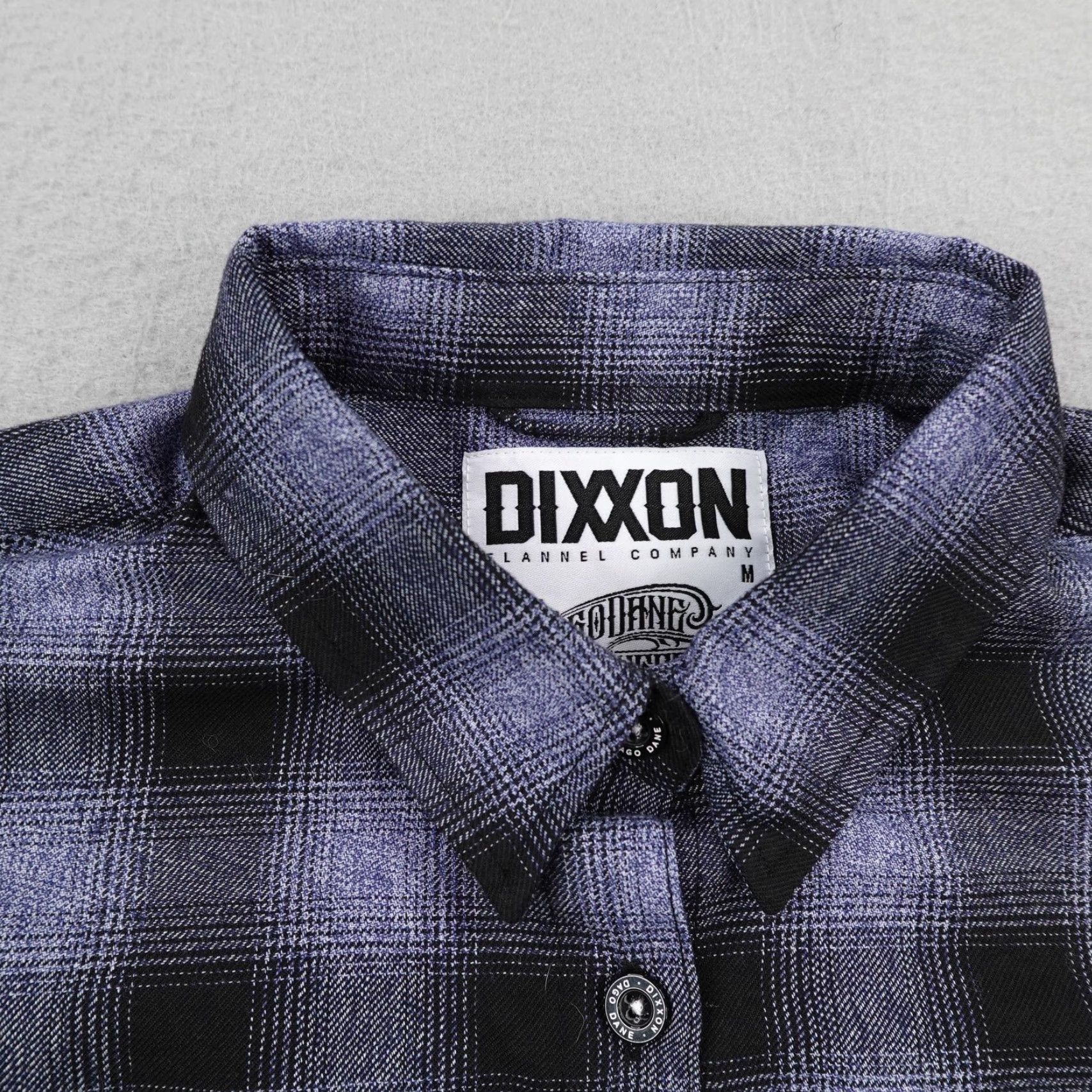 Vintage Dixxon Flannel Shirt Women Medium Blue Black Plaid Button-Up Dago Dane Engraving Pocketed Size M / US 6-8 / IT 42-44 - 2 Thumbnail