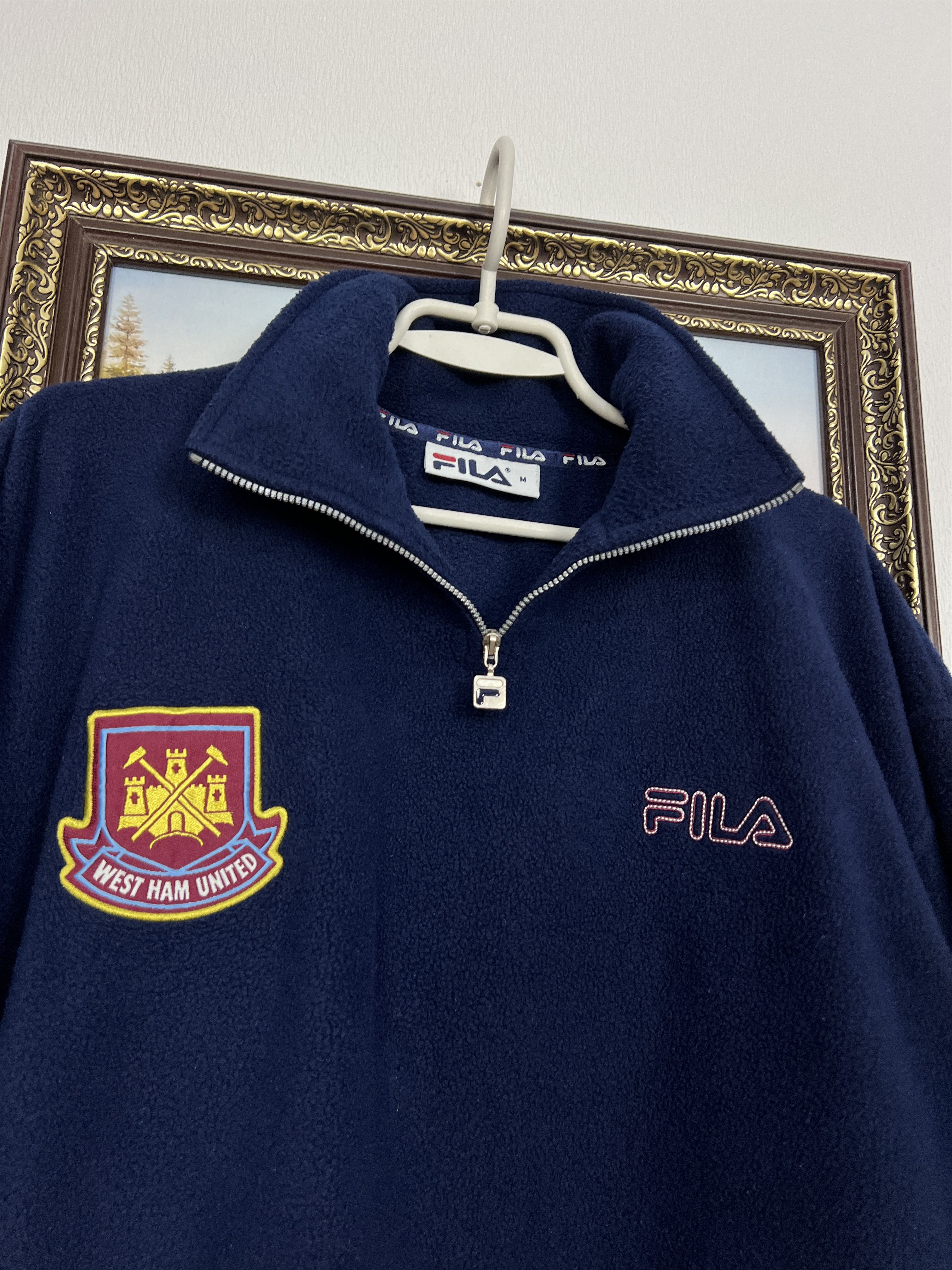 Fila Vintage West Ham United Football Fleece Jacket Soccer Track Size US M / EU 48-50 / 2 - 3 Thumbnail