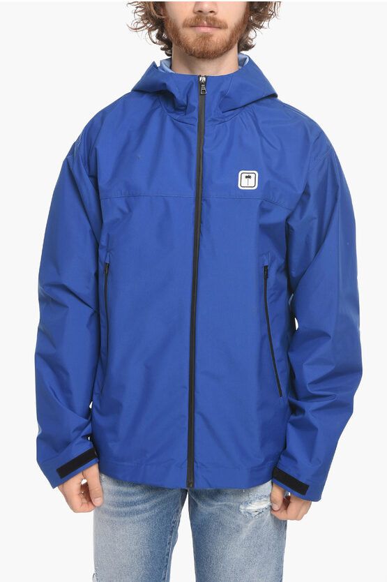 Palm Angels o1y0325 Logo Hooded Jacket in Blue Size US S / EU 44-46 / 1 - 1 Thumbnail