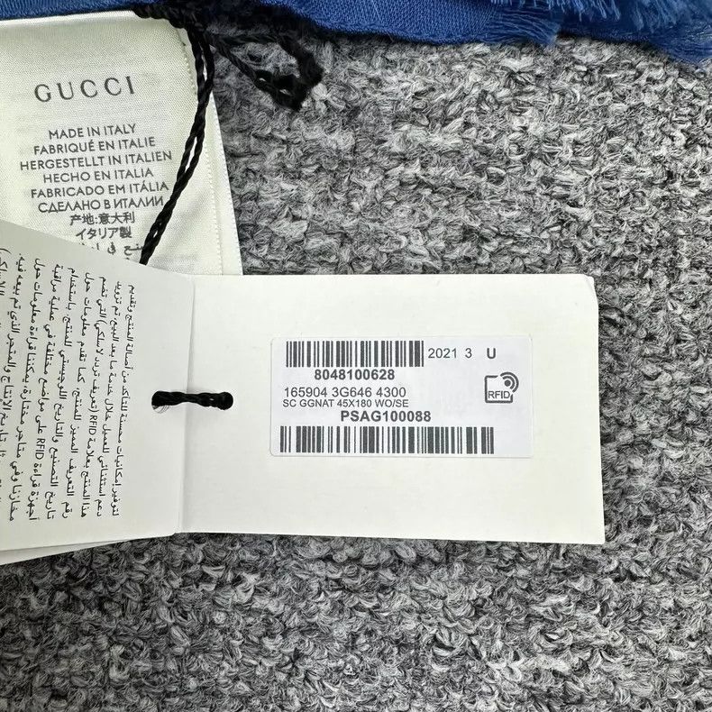 Gucci Gucci Double-sided full-print logo blue scarf 2504-Nextarro Size ONE SIZE - 5 Thumbnail